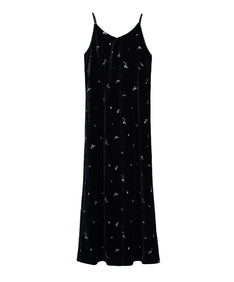 GLIMMER FLOWER DRESS ブラック  正面全身物撮り画像