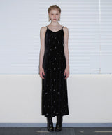 GLIMMER FLOWER DRESS ブラック  正面全身