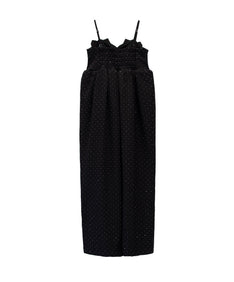 GRINT RIBBON LONG DRESS ブラック 背面全身物撮り画像