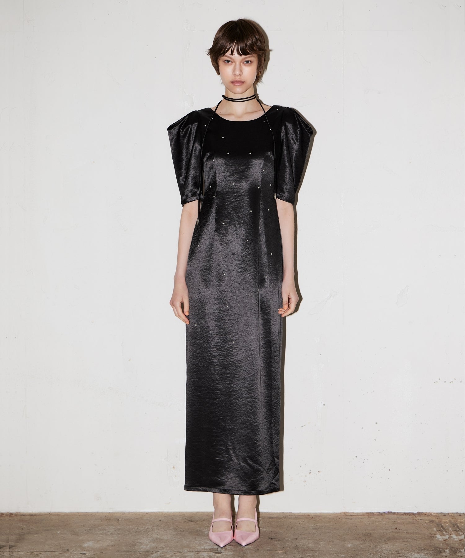 PEARL GLOW SATIN DRESS