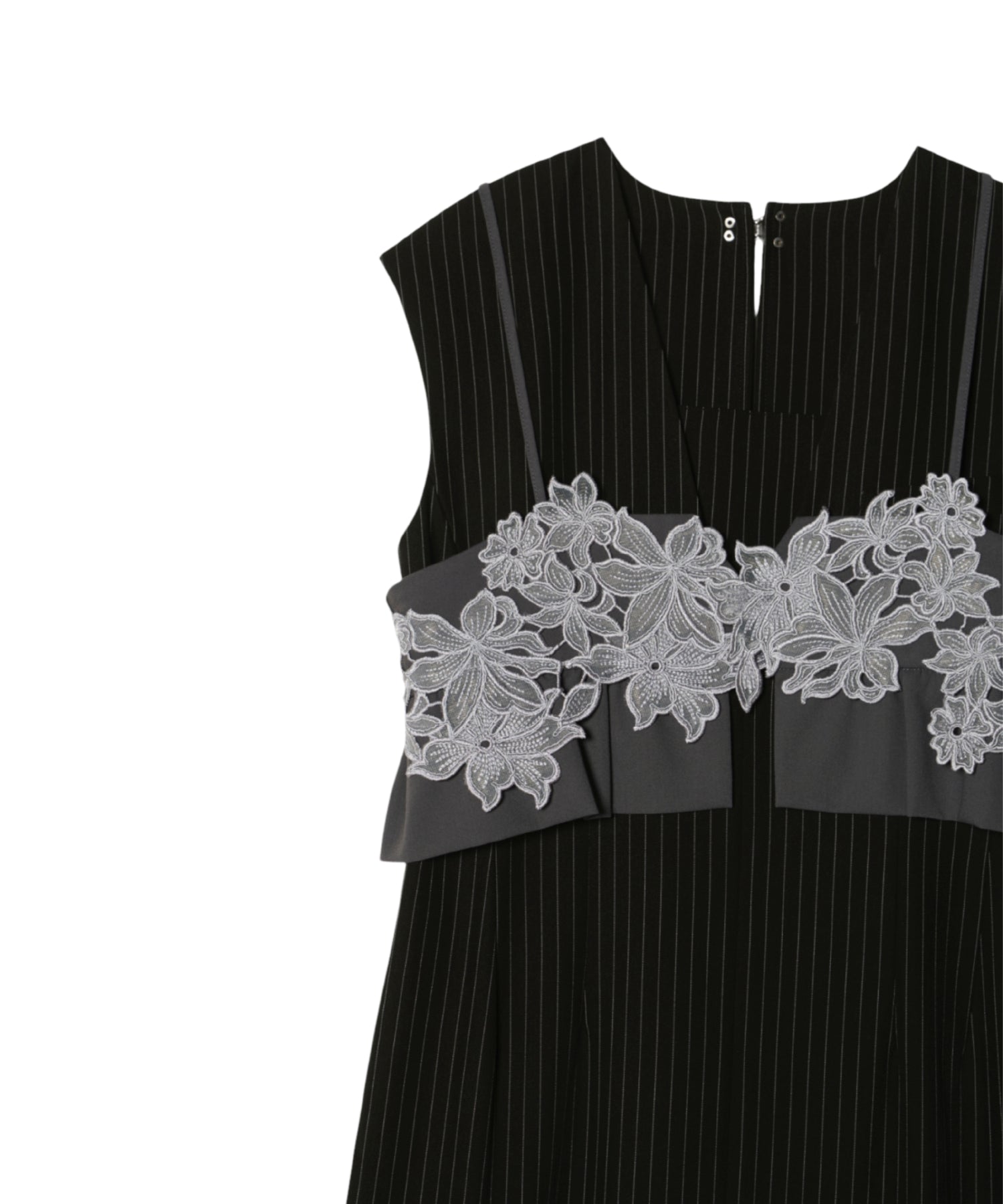 PINSTRIPE SLEEVELESS BUSTIER DRESS