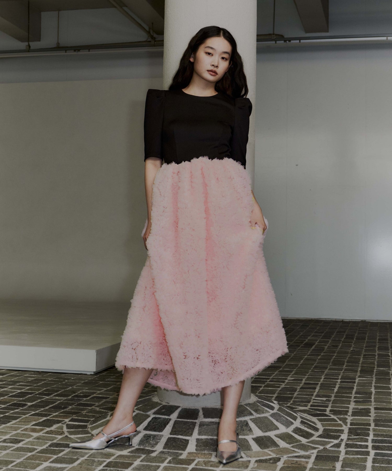 MOCOMOCO SET UP HALF SLEEVE DRESS