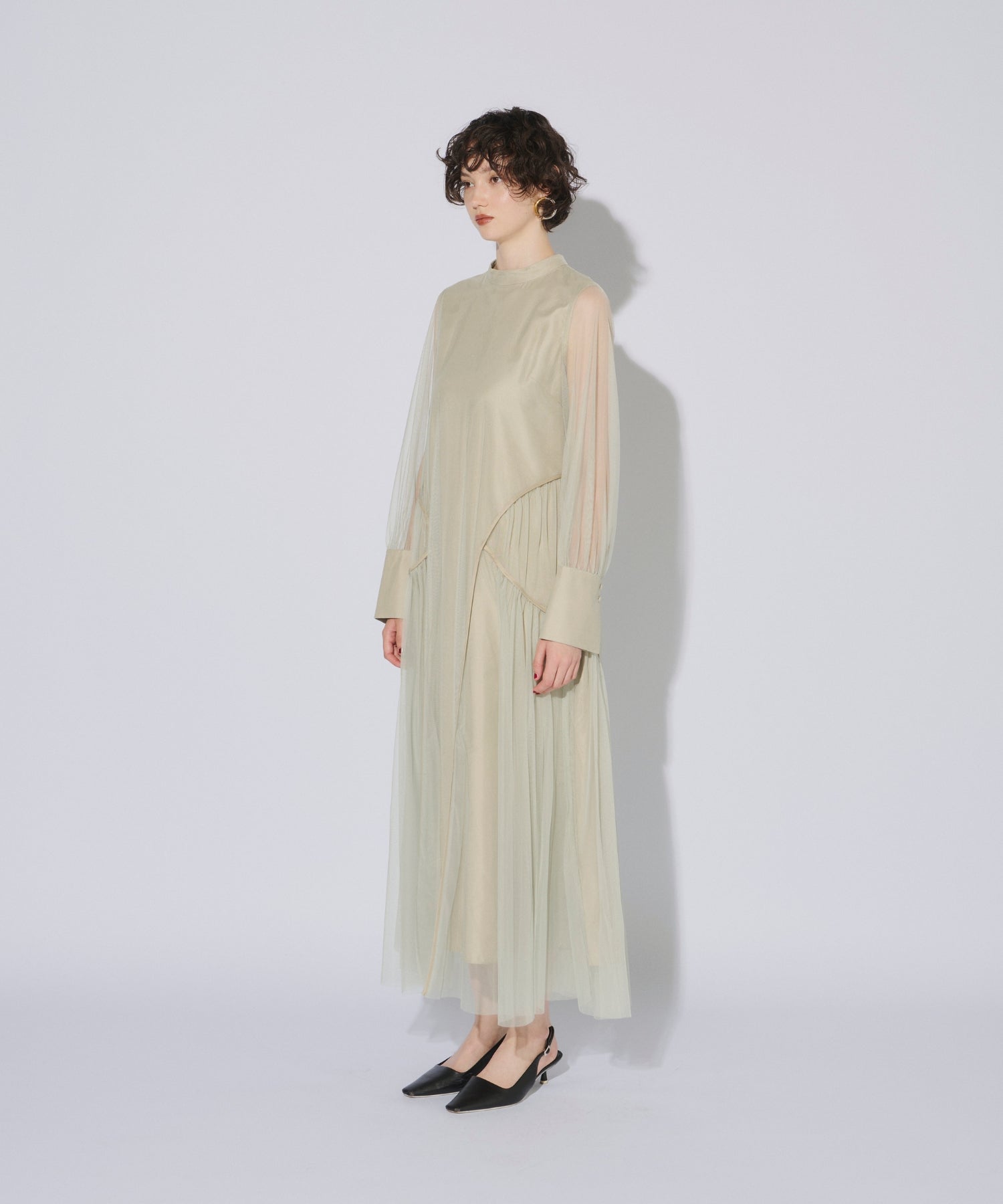 PIPING TULLE DRESS