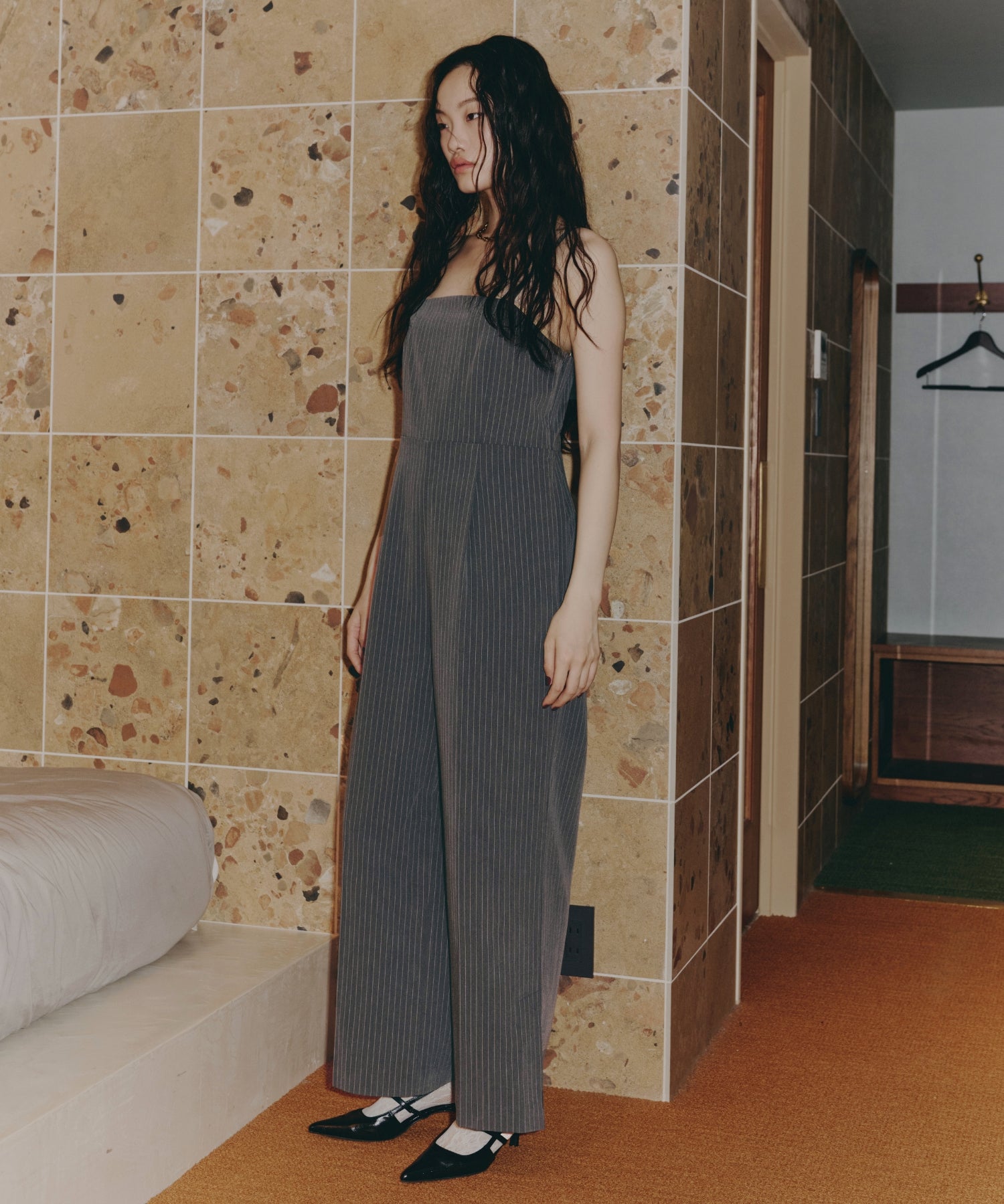 PINSTRIPE ALL IN ONE DRESS