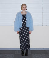 VOLUME TULLE JACKET  ブルー 正面全身