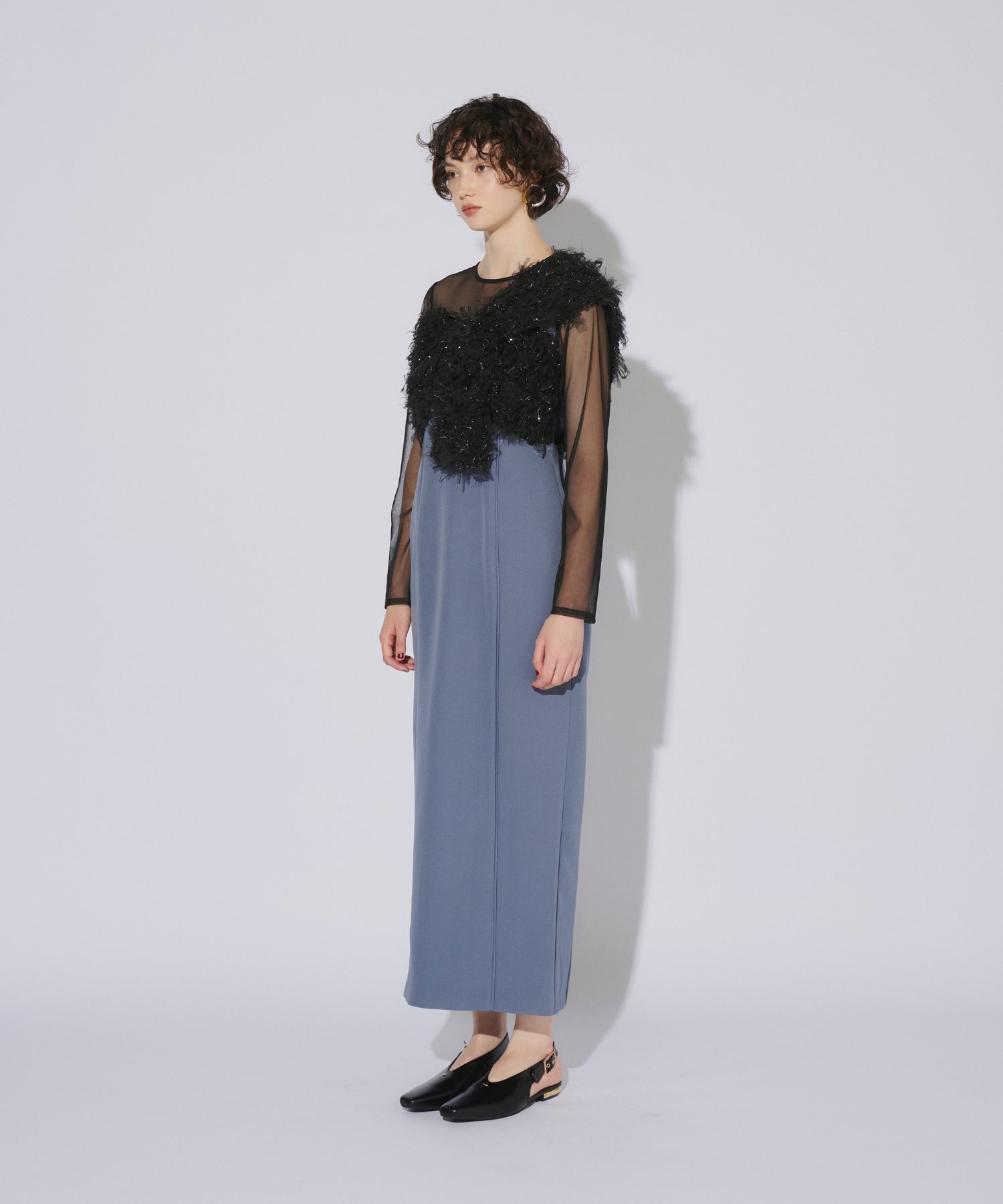 FRINGE GLITTER KNOT DRESS
