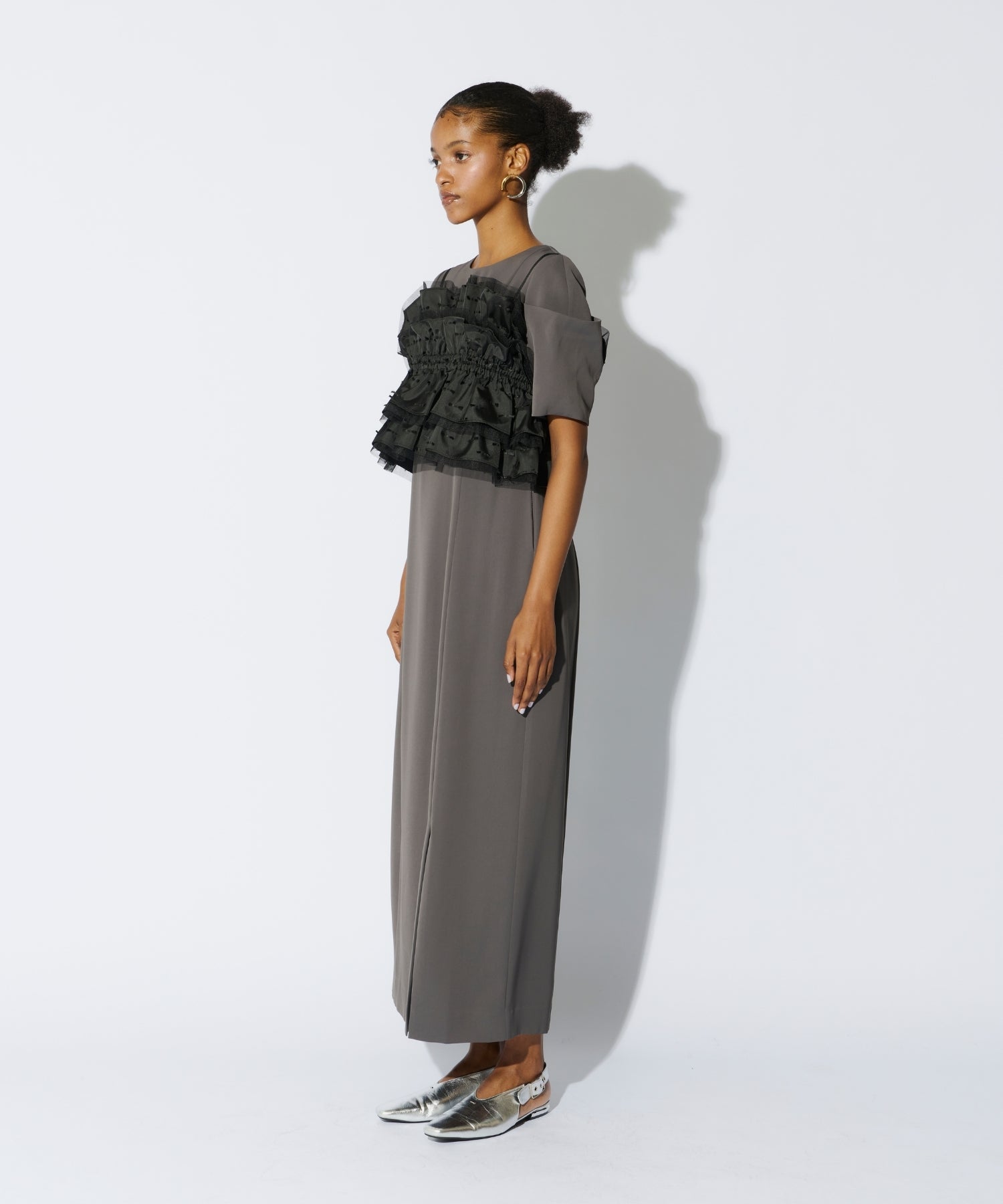 RIBBON JACQUARD BUSTIER DRESS