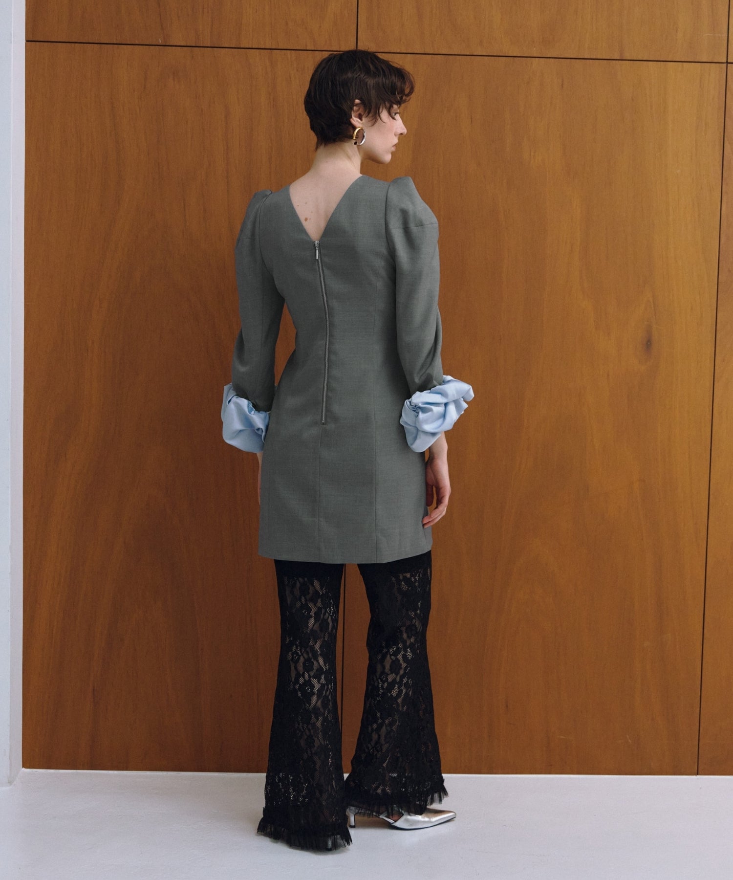 CHOUCHOU SLEEVE MINI DRESS SET