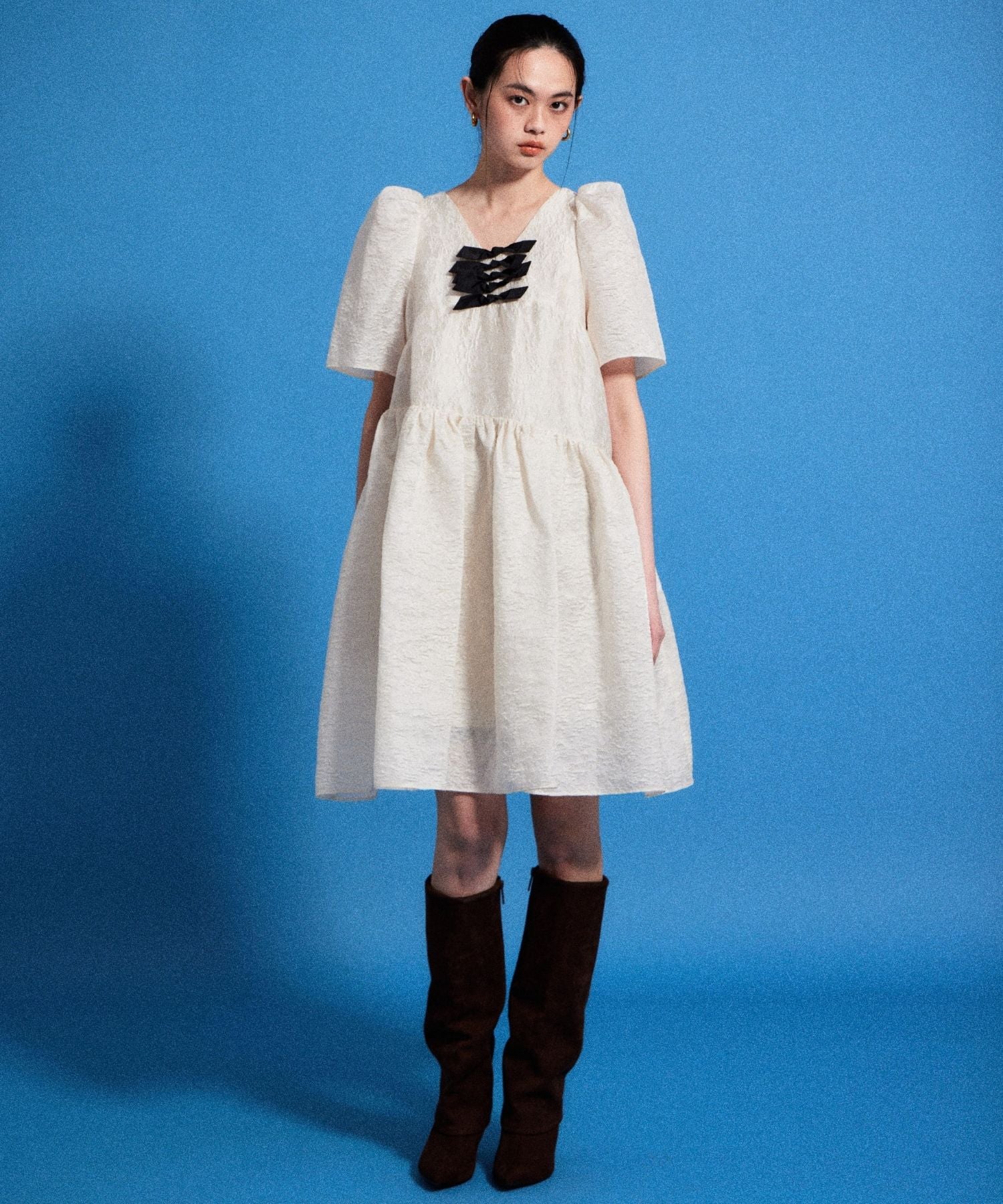 EDGE RIBBON MINI DRESS