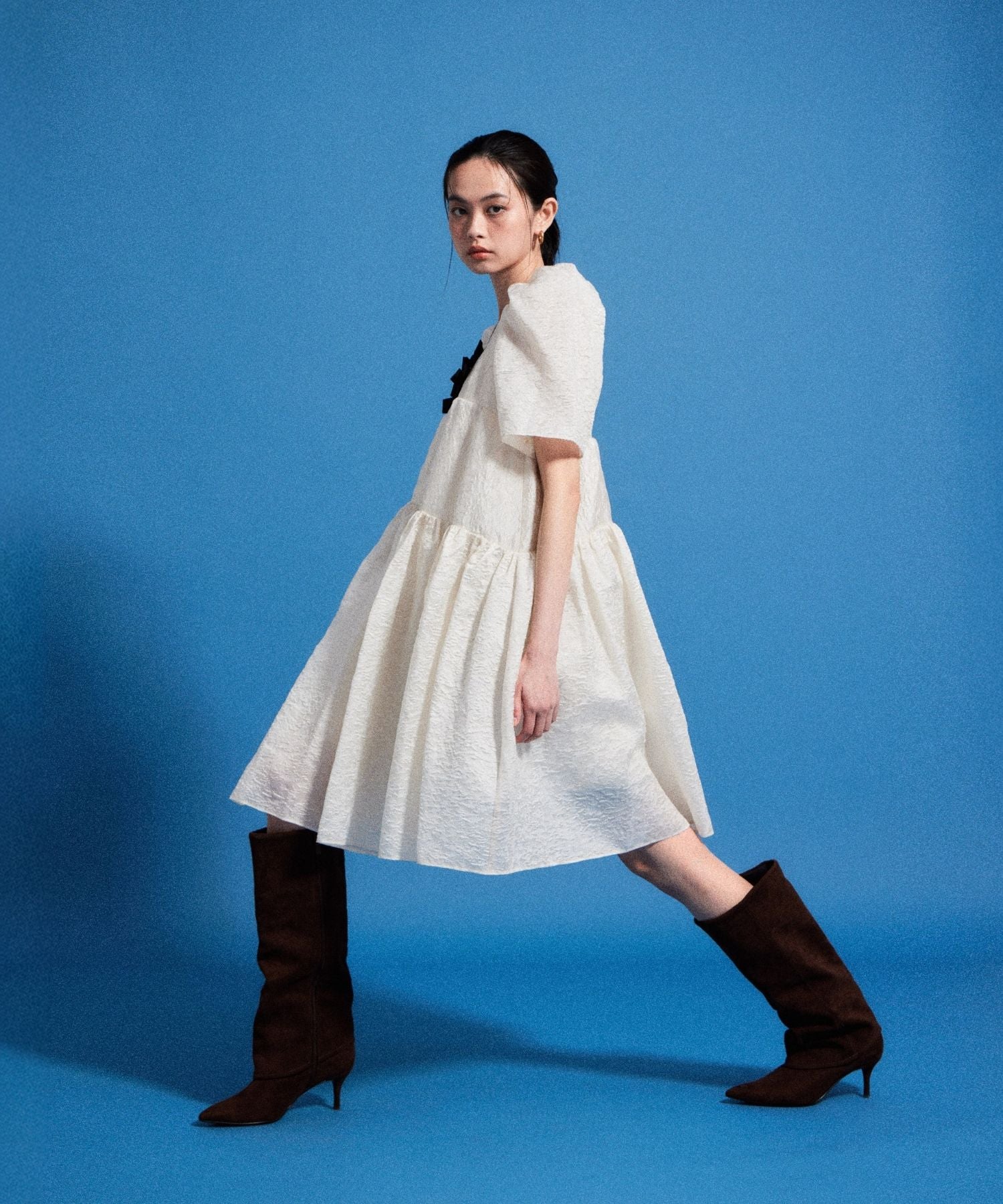 EDGE RIBBON MINI DRESS
