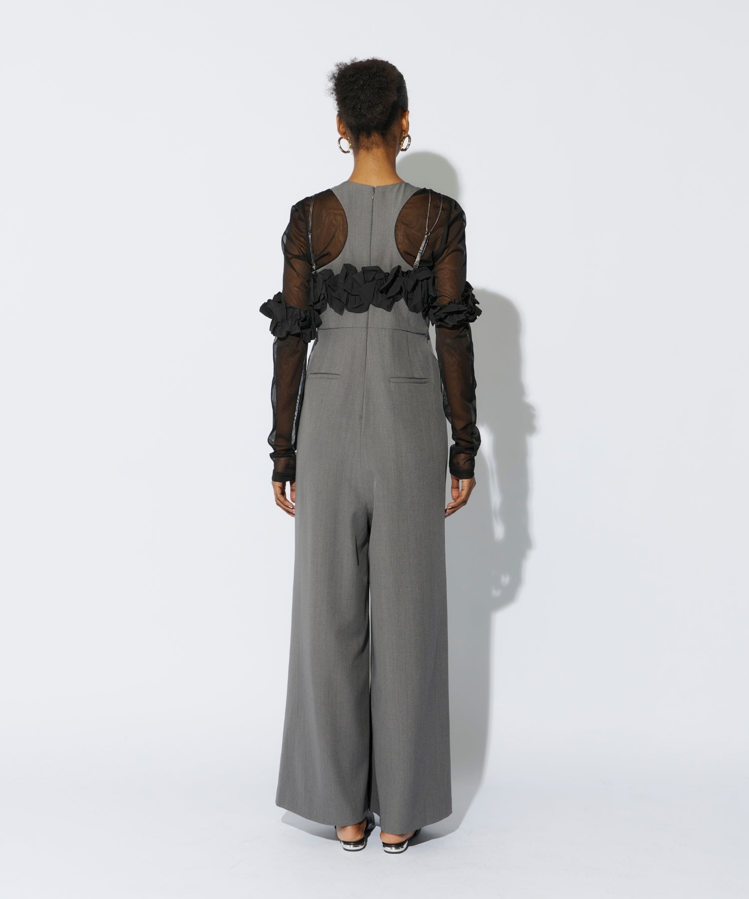 RUFFLED BUSTIER PANTS DRESS