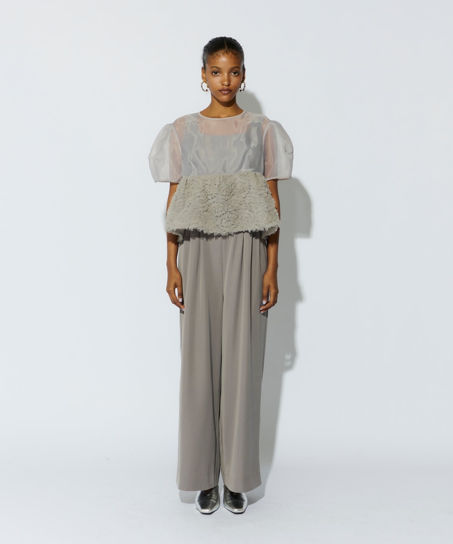【ANDRESD】swell peplum set up pants dress SWELL PEPLUM SET UP PANTS DRESS