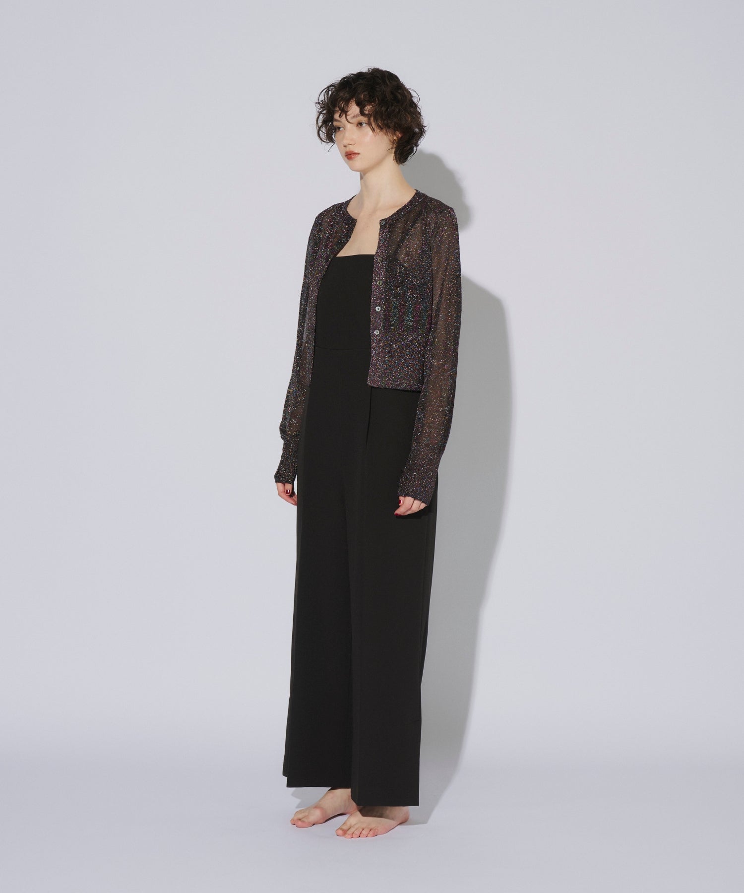 GLITTER CREW NECK CARDIGAN