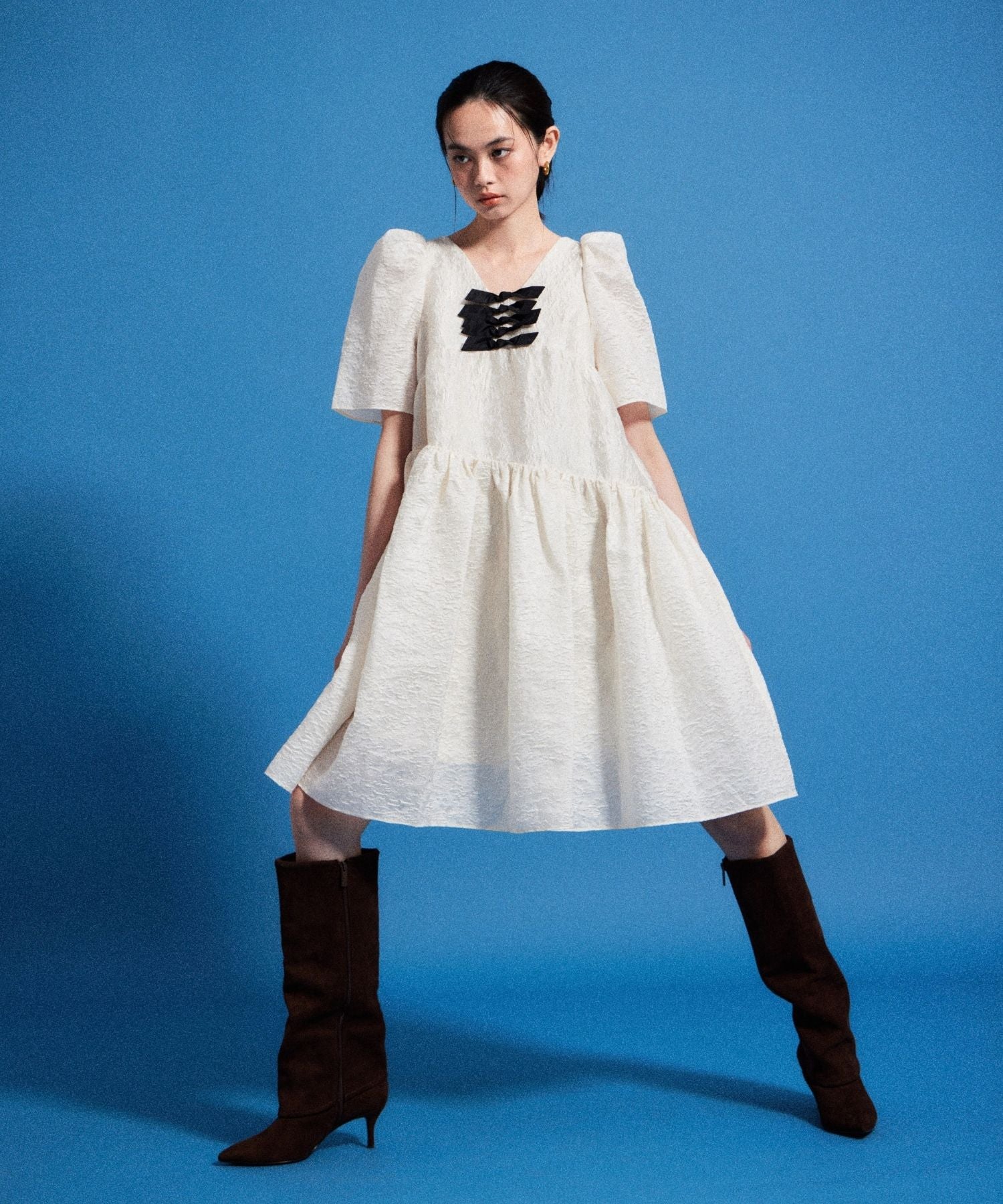 EDGE RIBBON MINI DRESS