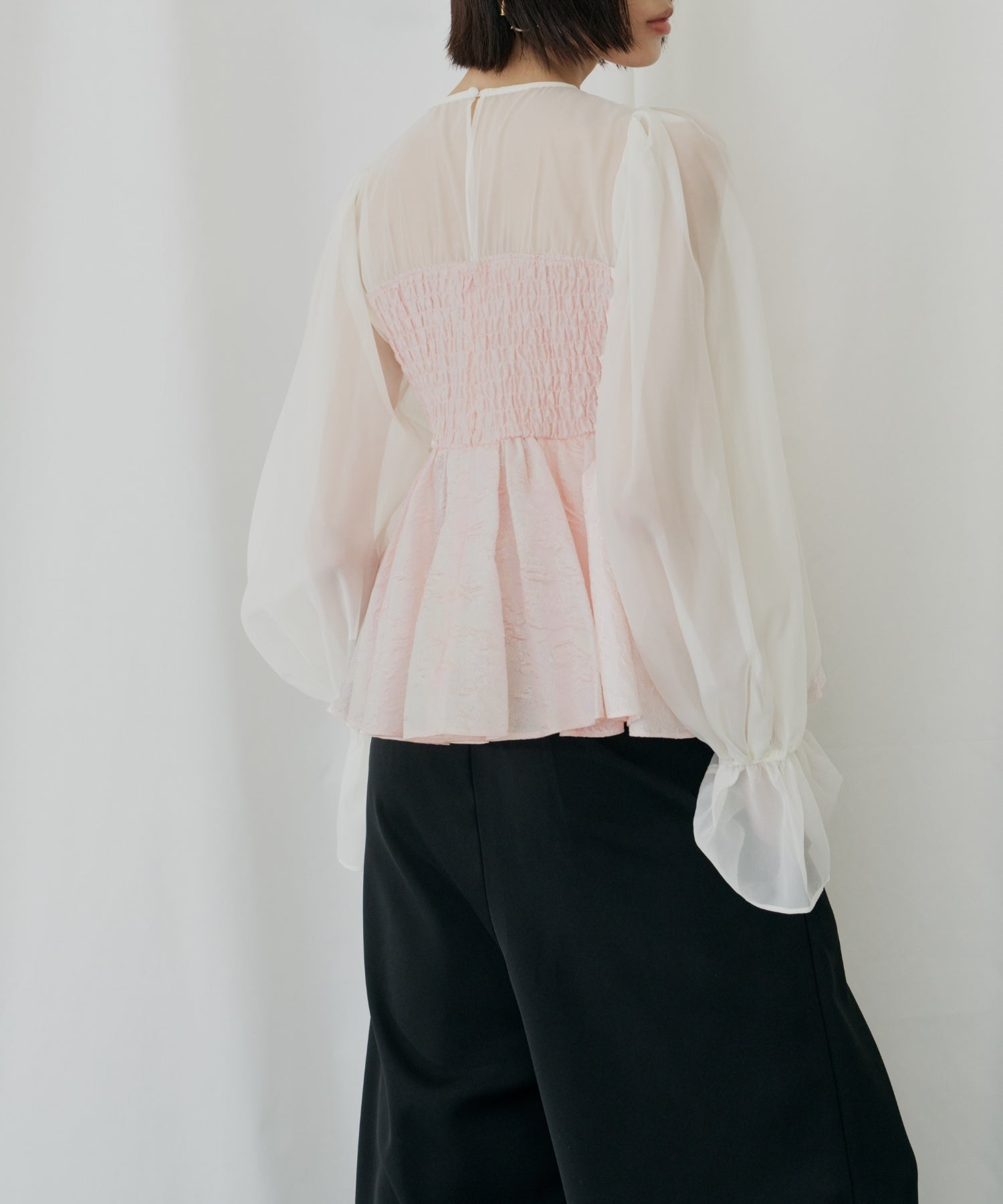 JACQUARD PEPLUM PANTS DRESS