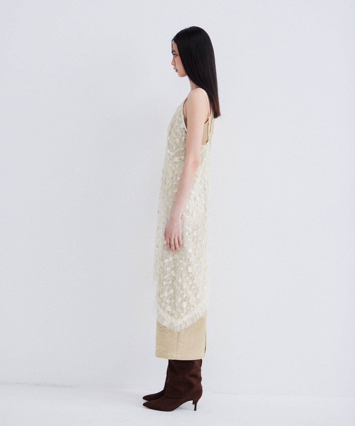 【POPUP】FLOWER SPANGLE CAMI DRESS