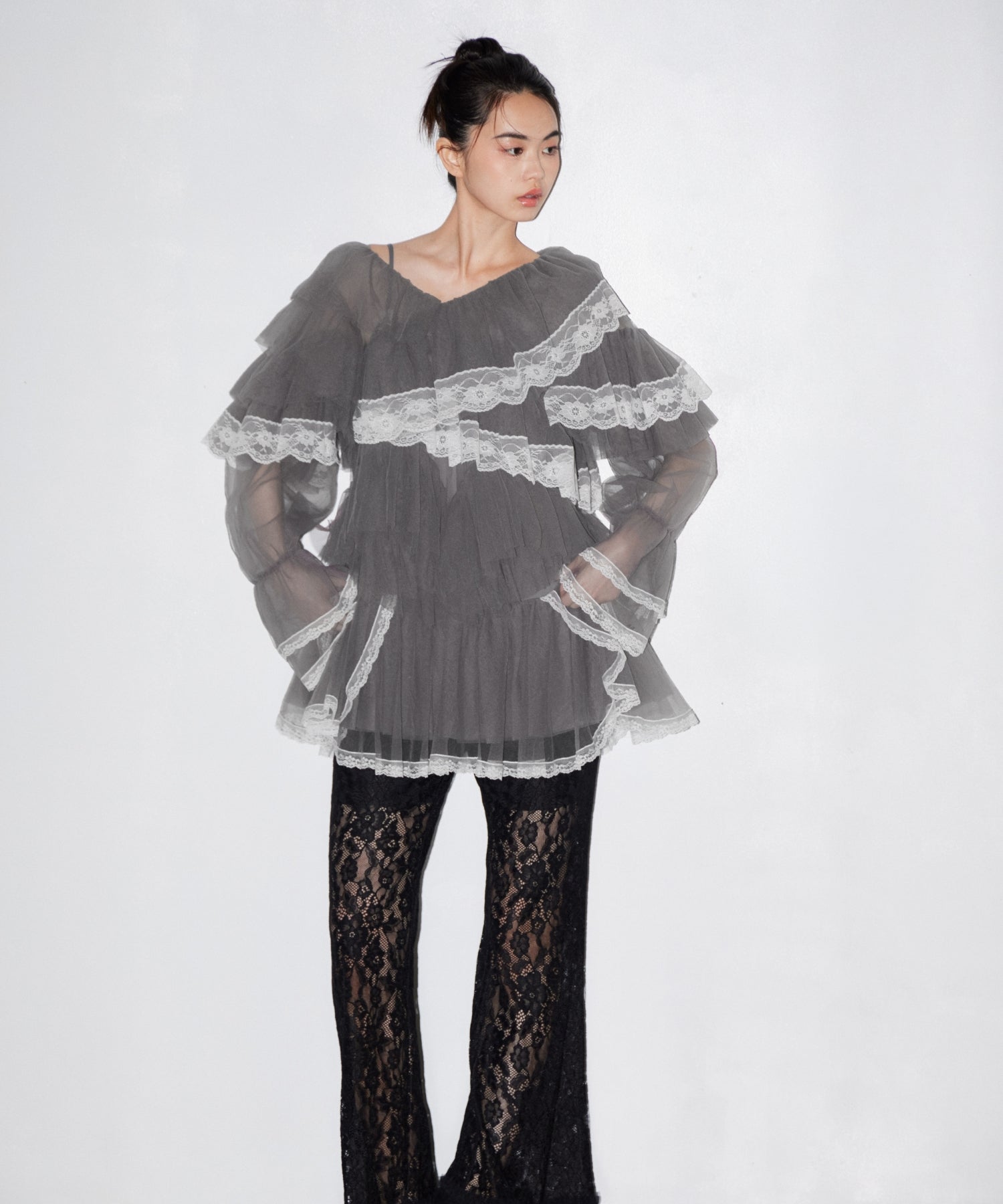 RUFFLE TULLE TOPS & MINI DRESS