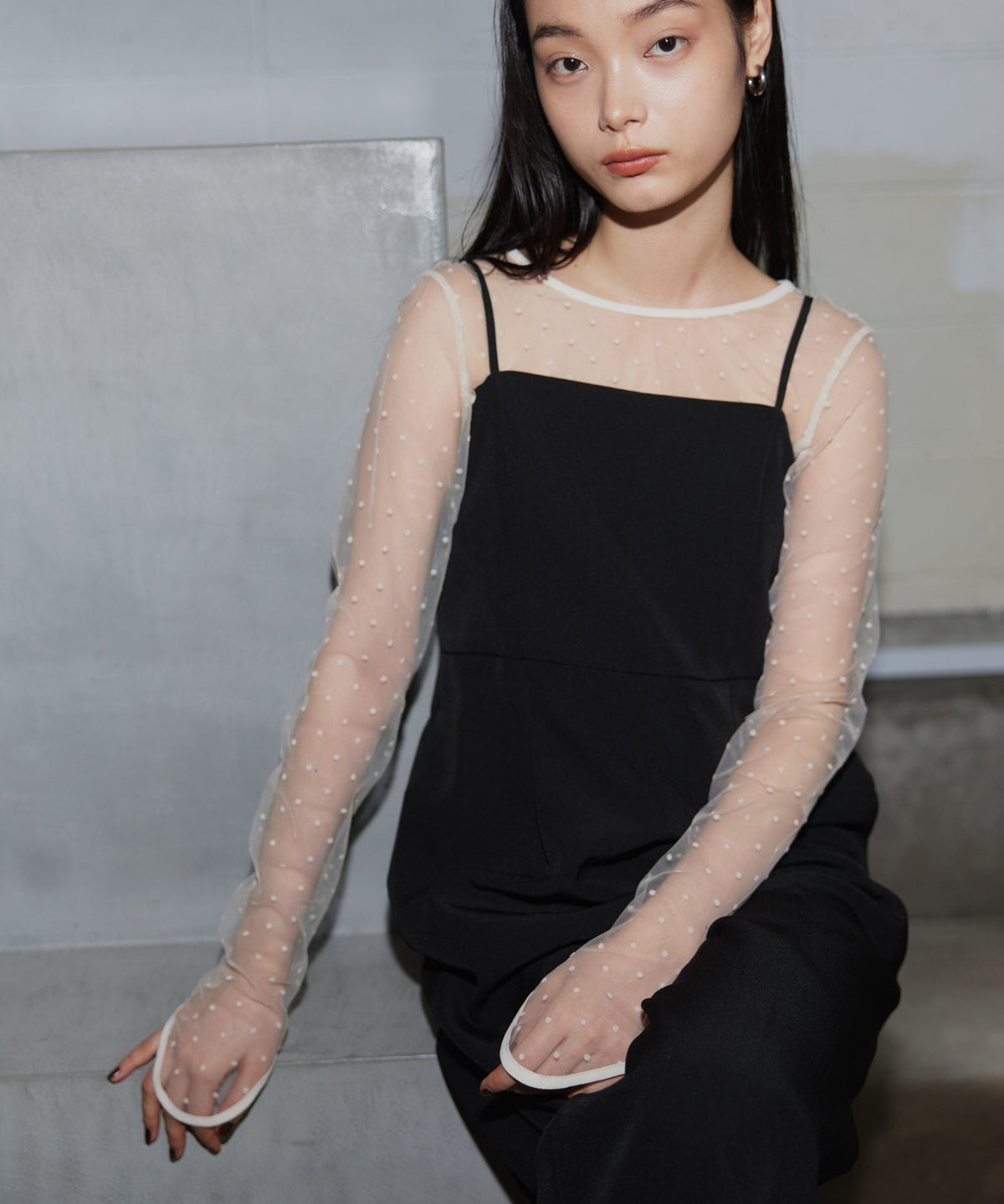 【POPUP】DOT SHEER TOPS