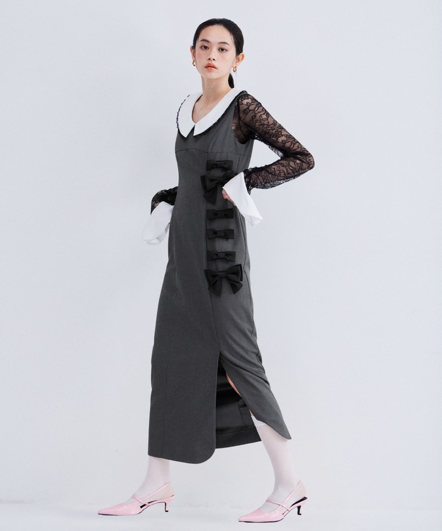 MIXED RIBBON LINE DRESS
