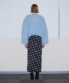 VOLUME TULLE JACKET  ブルー 背面全身