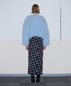 VOLUME TULLE JACKET  ブルー 背面全身