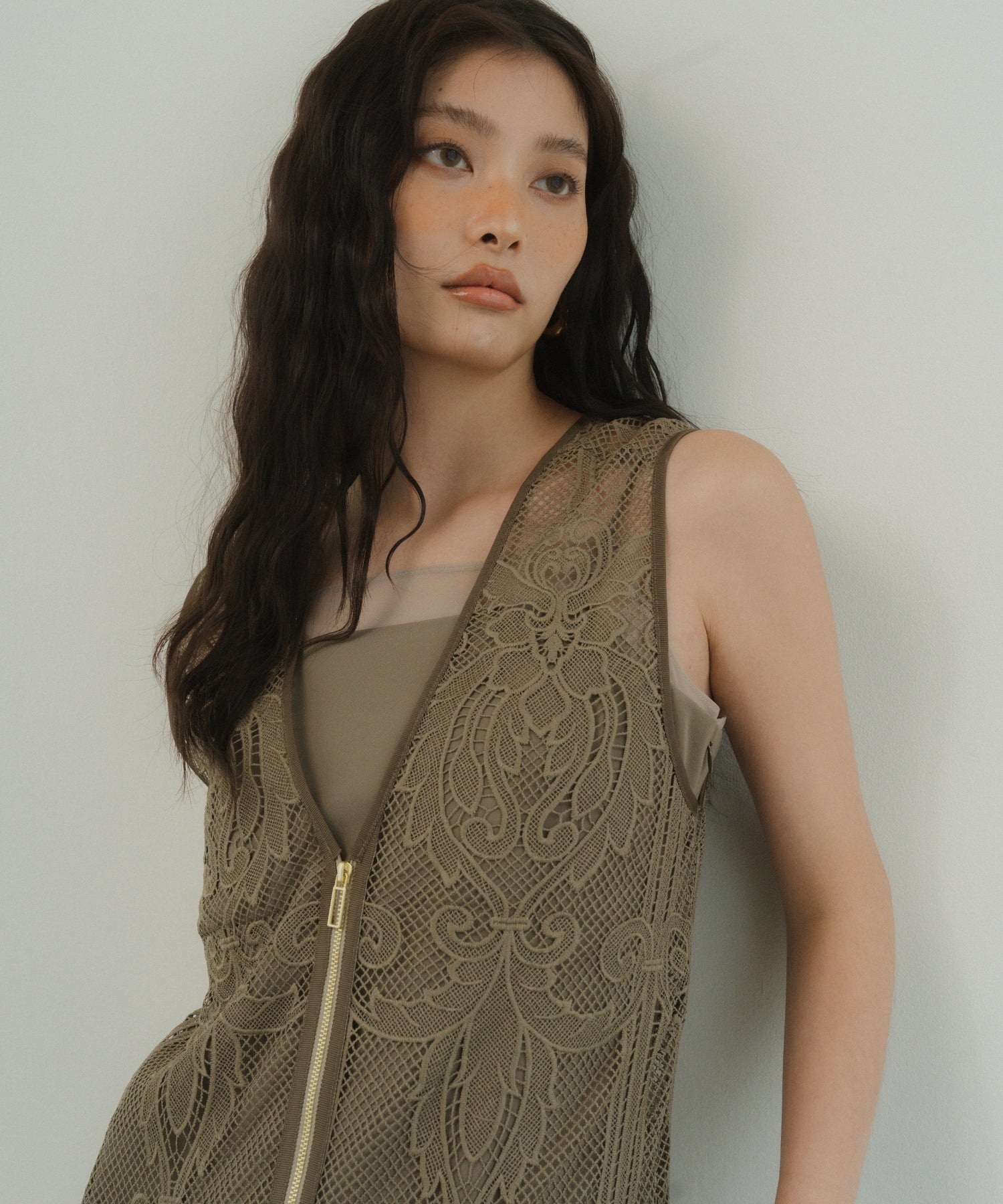 CHEMICAL LACE ZIPPER DRESS
