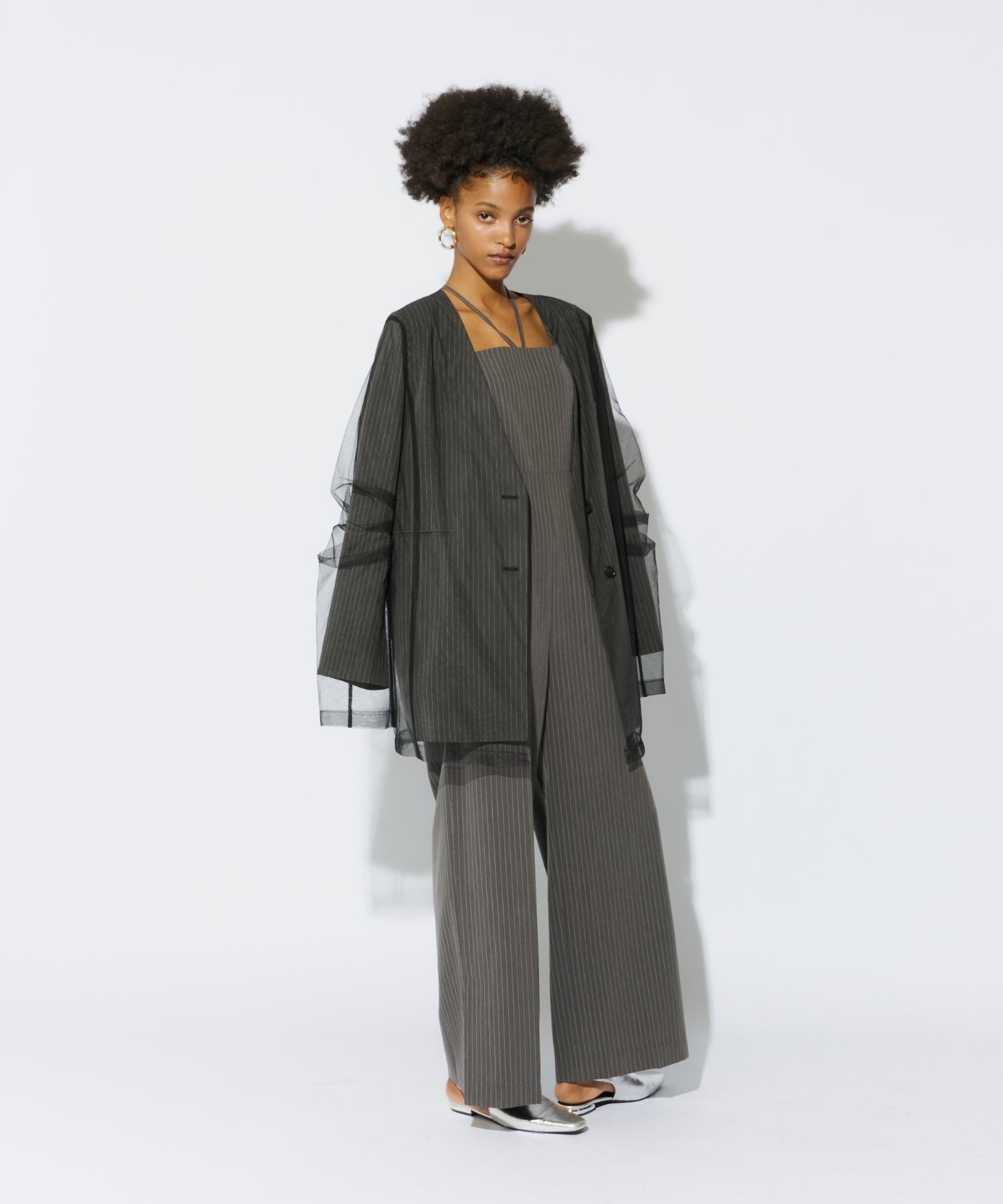 STRIPE LAYERED TULLE JACKET