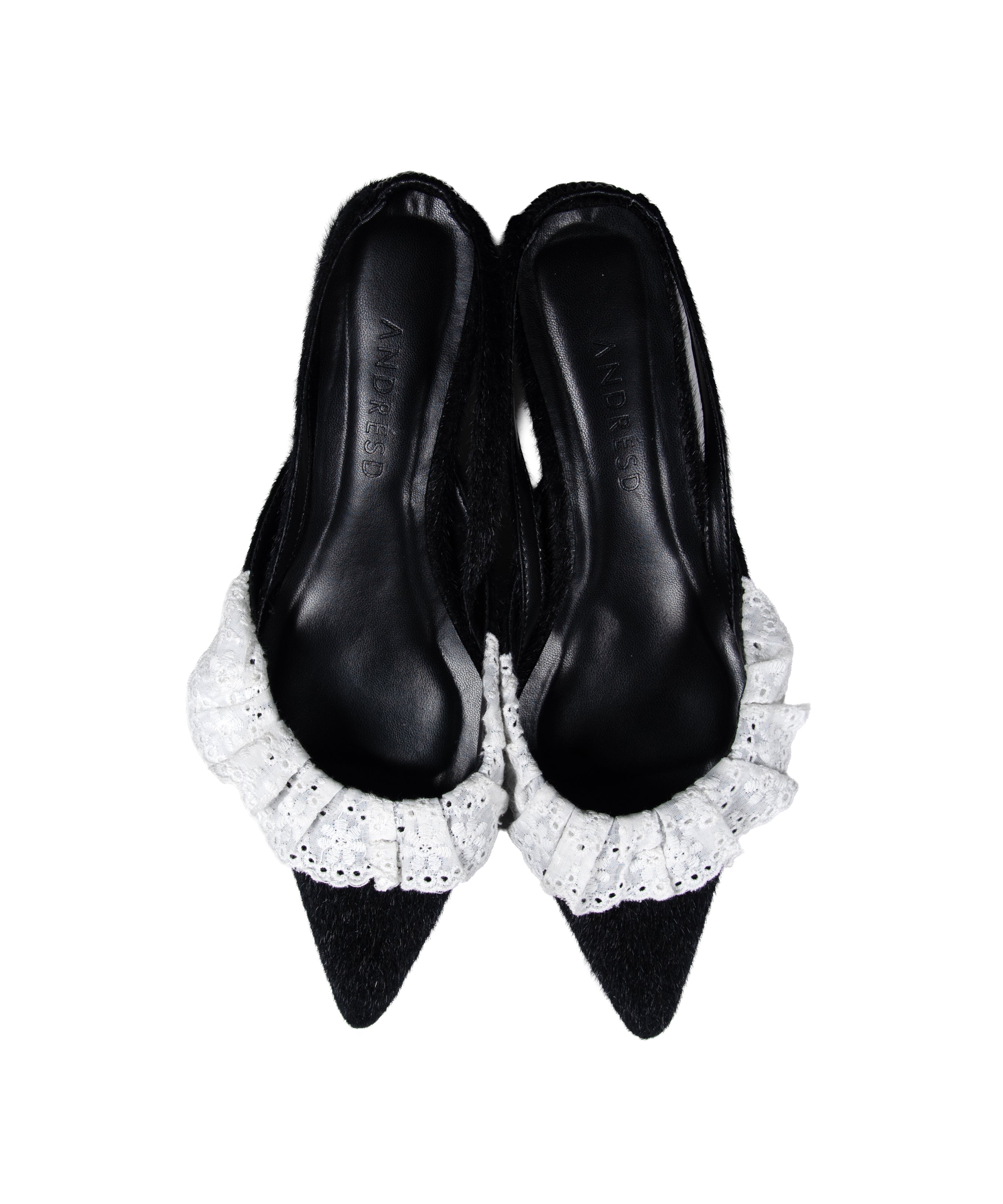 FRILL EDGE SHOES ブラック 全体物撮り画像