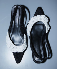 FRILL EDGE SHOES ブラック 全体物撮り画像