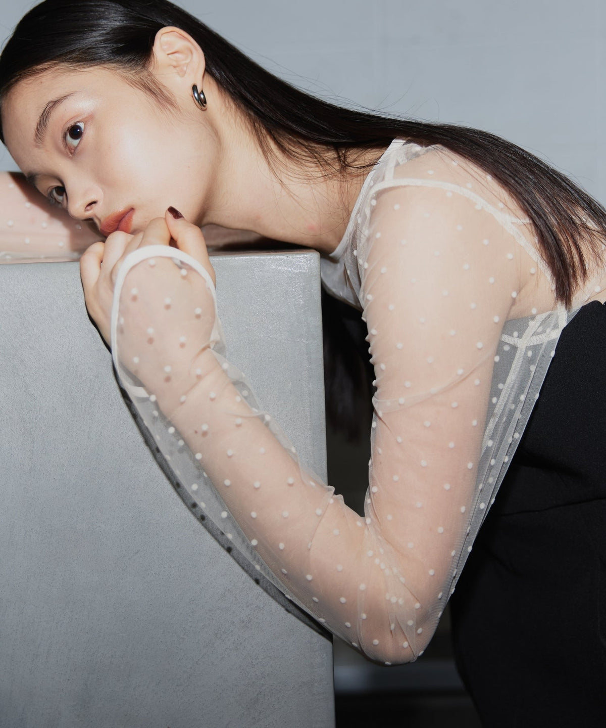 【POPUP】DOT SHEER TOPS