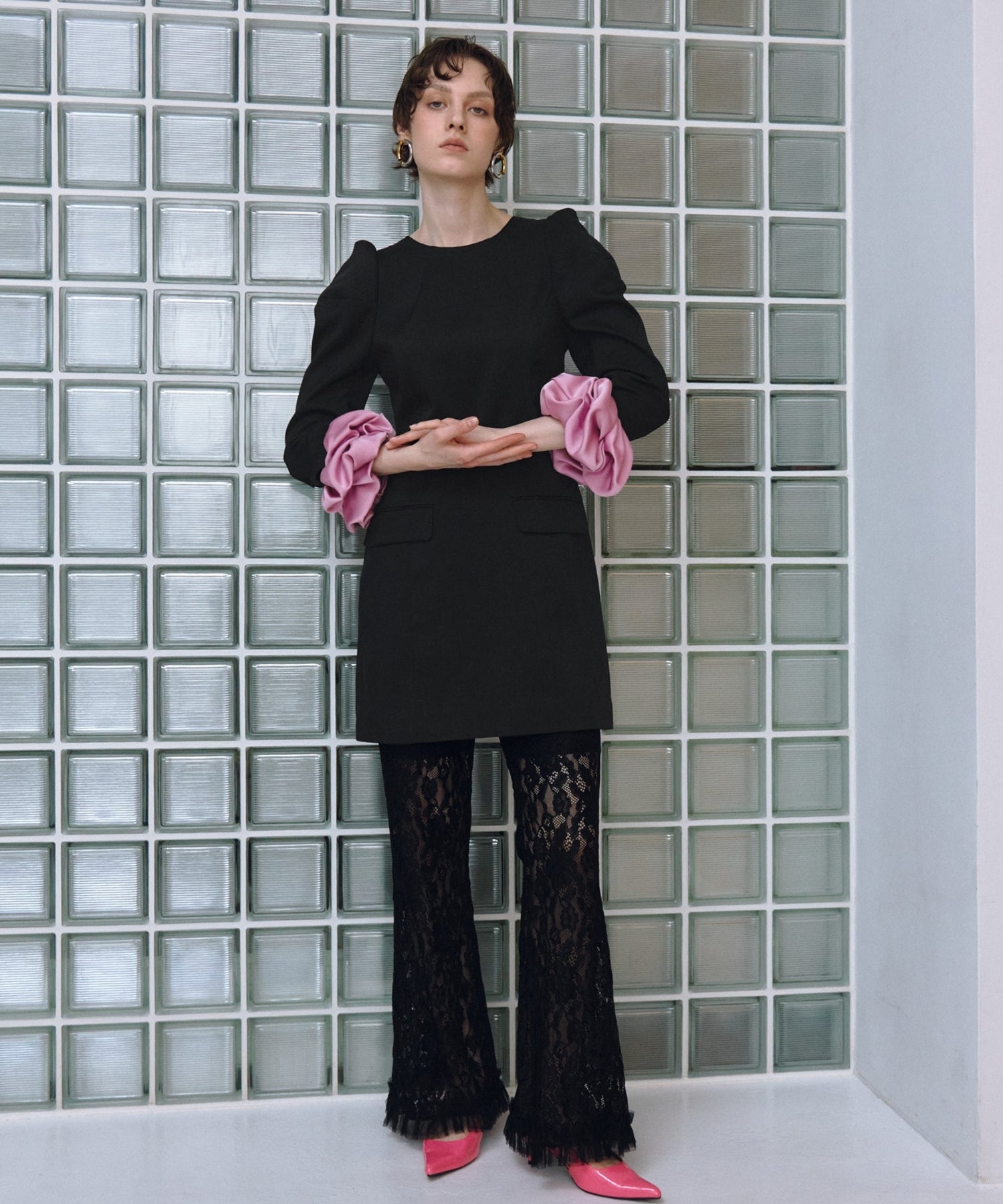 CHOUCHOU SLEEVE MINI DRESS SET