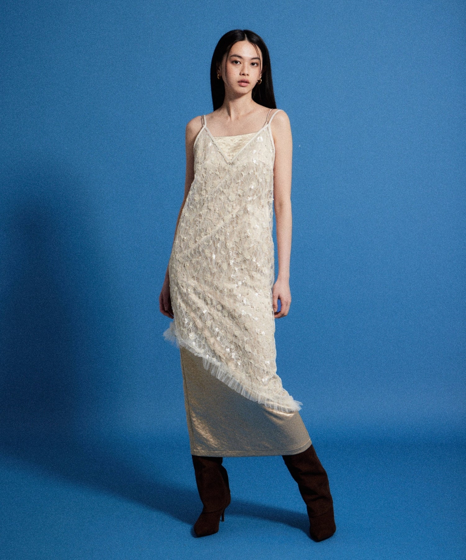【POPUP】FLOWER SPANGLE CAMI DRESS