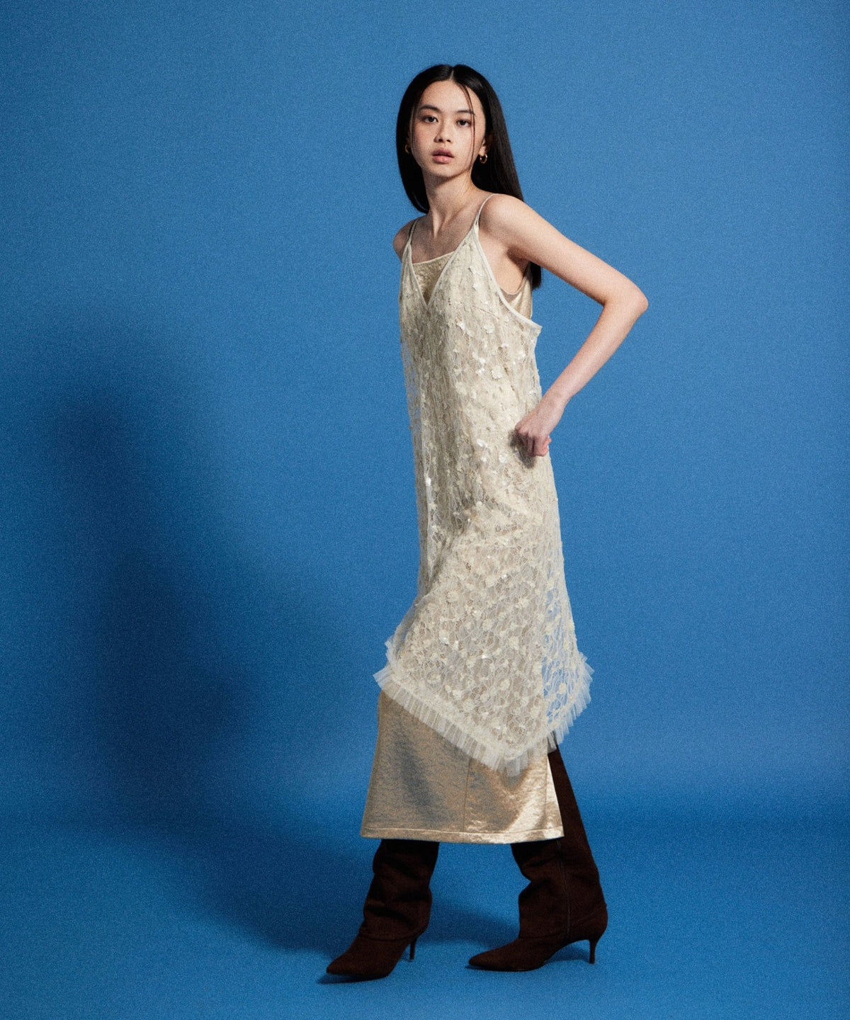 【POPUP】FLOWER SPANGLE CAMI DRESS