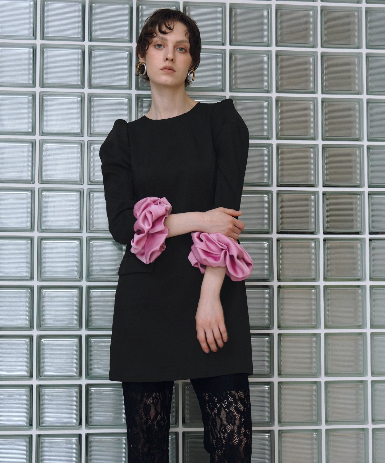 CHOUCHOU SLEEVE MINI DRESS SET
