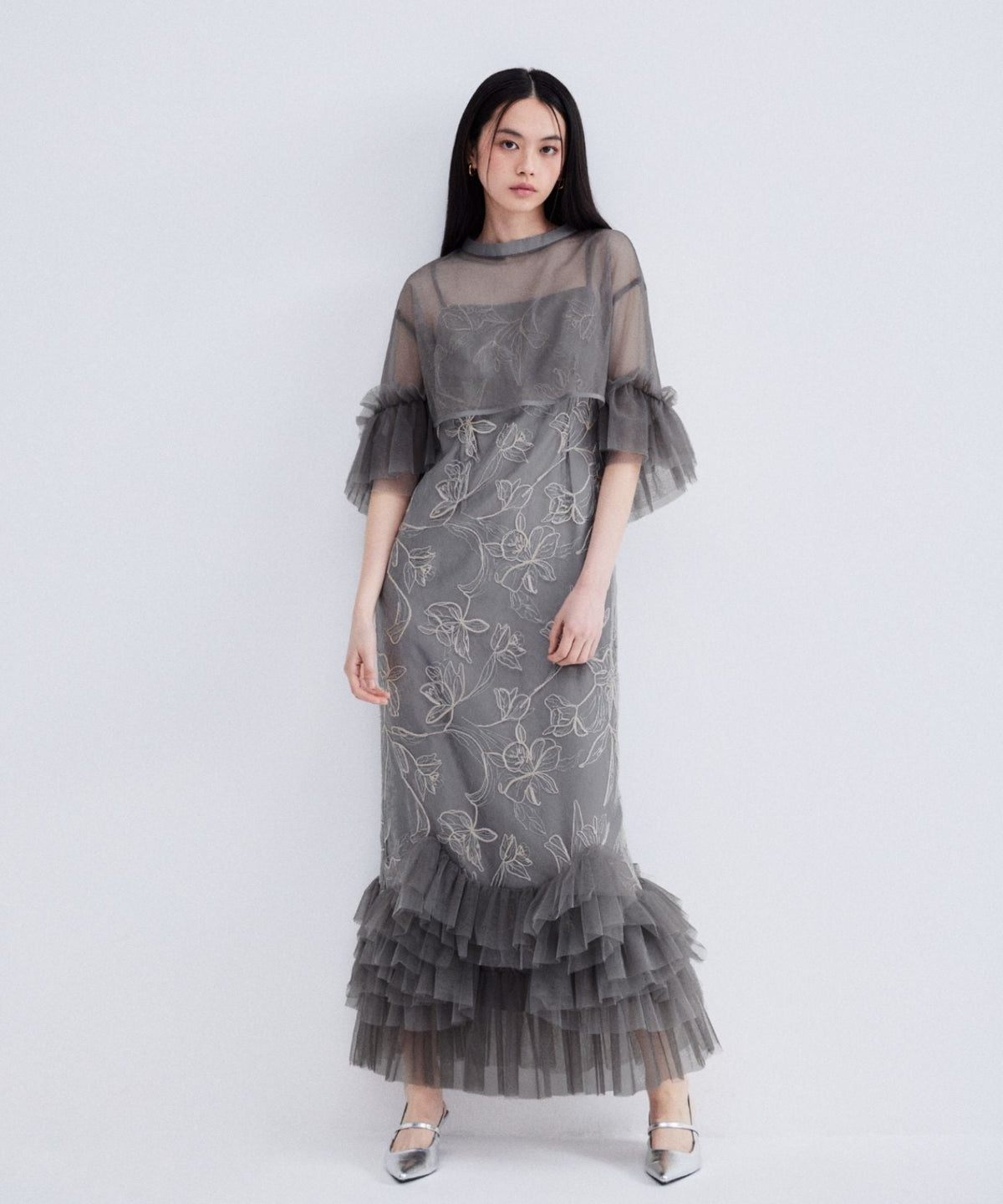EMBROIDERY FRILL SET DRESS