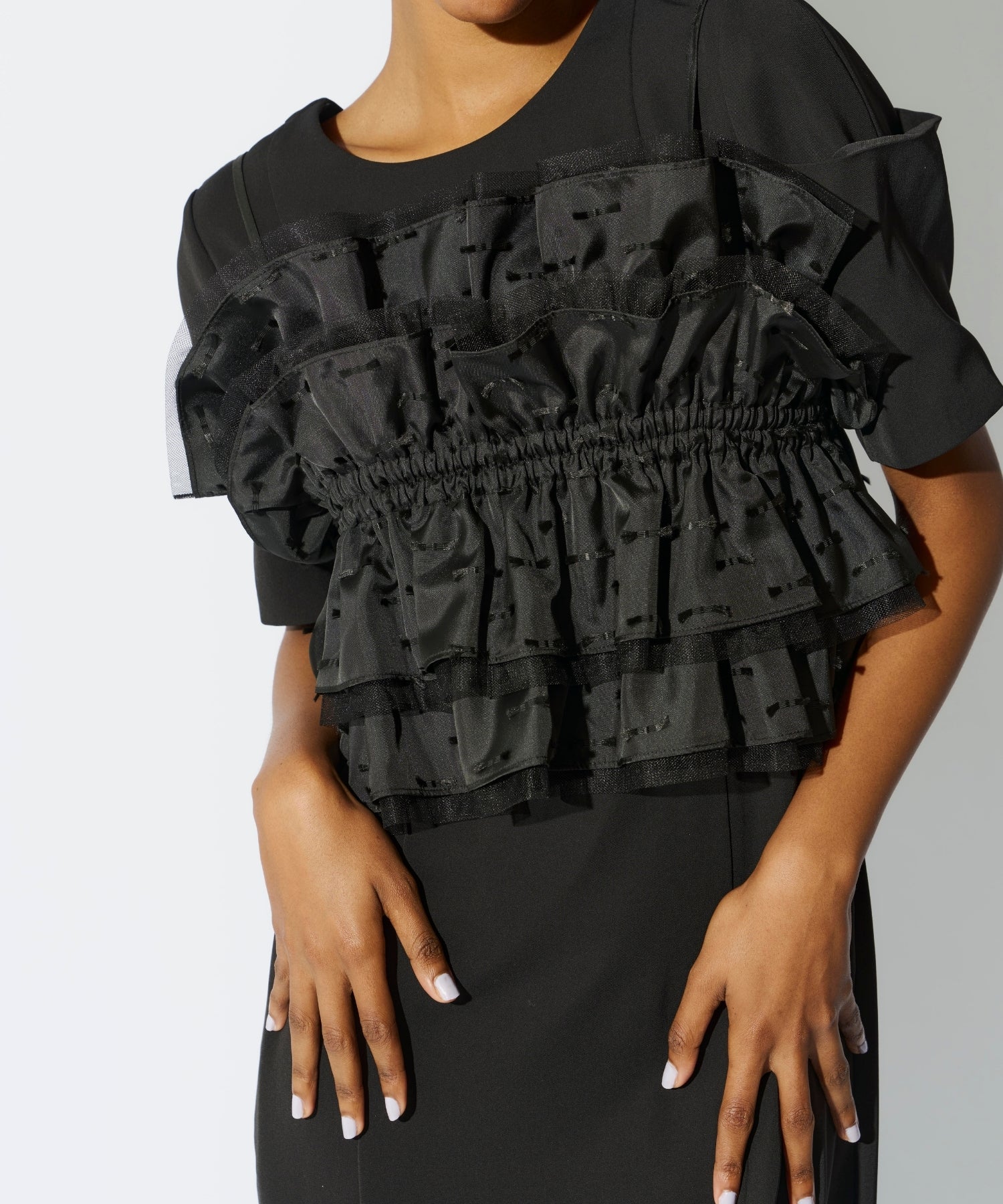 RIBBON JACQUARD BUSTIER DRESS