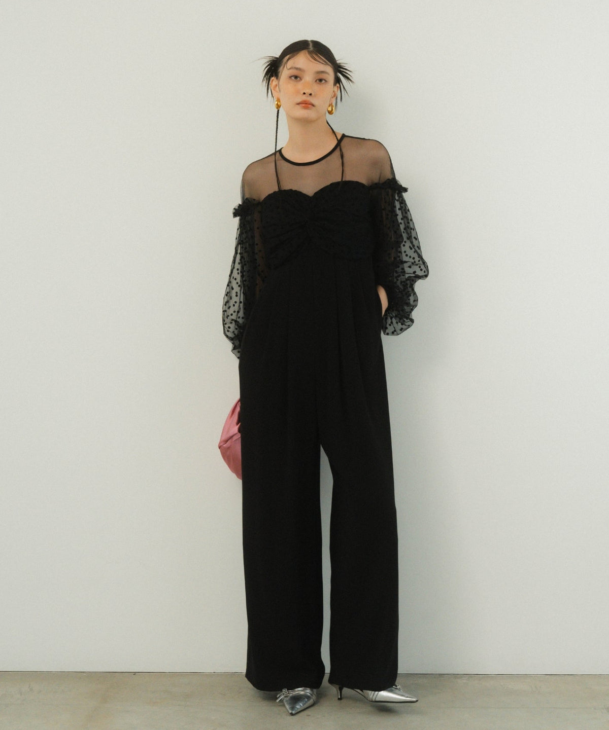 FLOCKY DOT PANTS DRESS