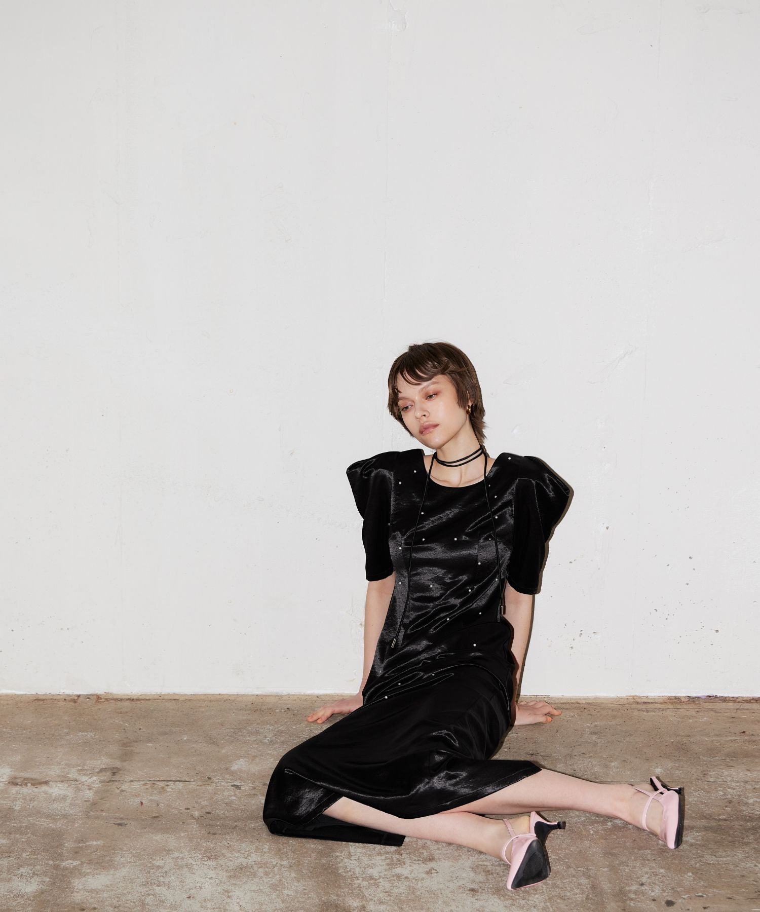 PEARL GLOW SATIN DRESS