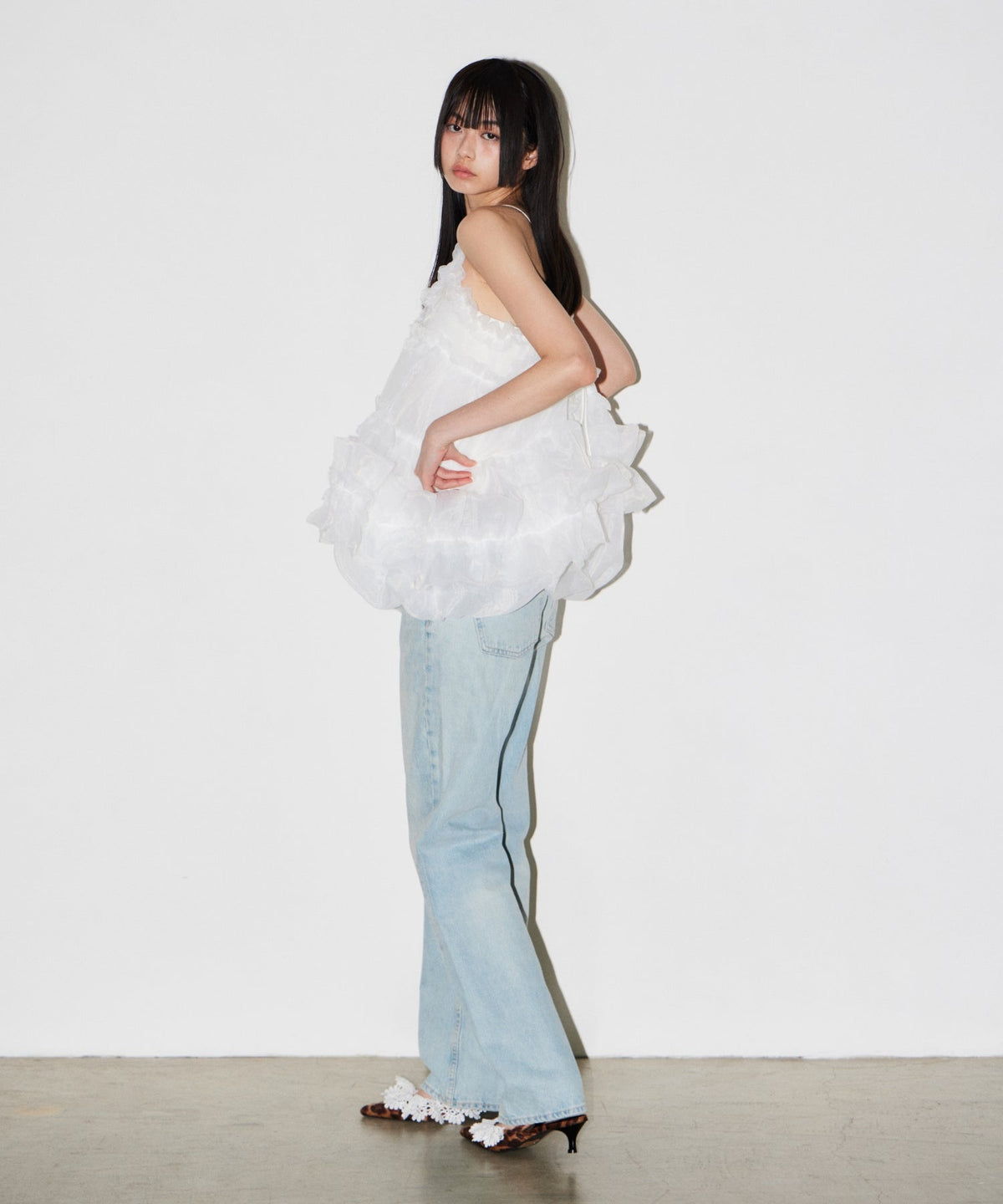 【POPUP】ORGANZA FRILL BALLOON CAMI