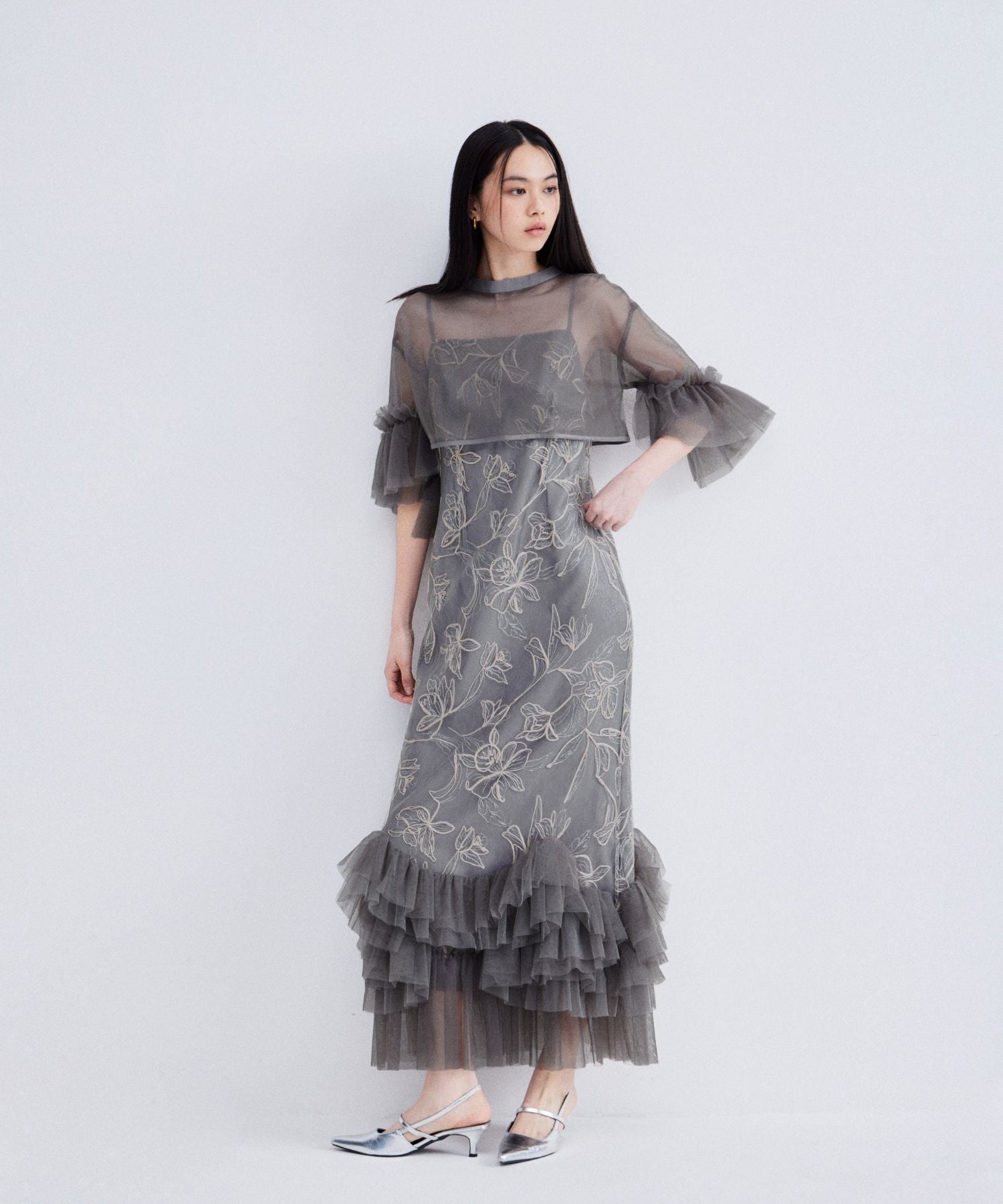 EMBROIDERY FRILL SET DRESS