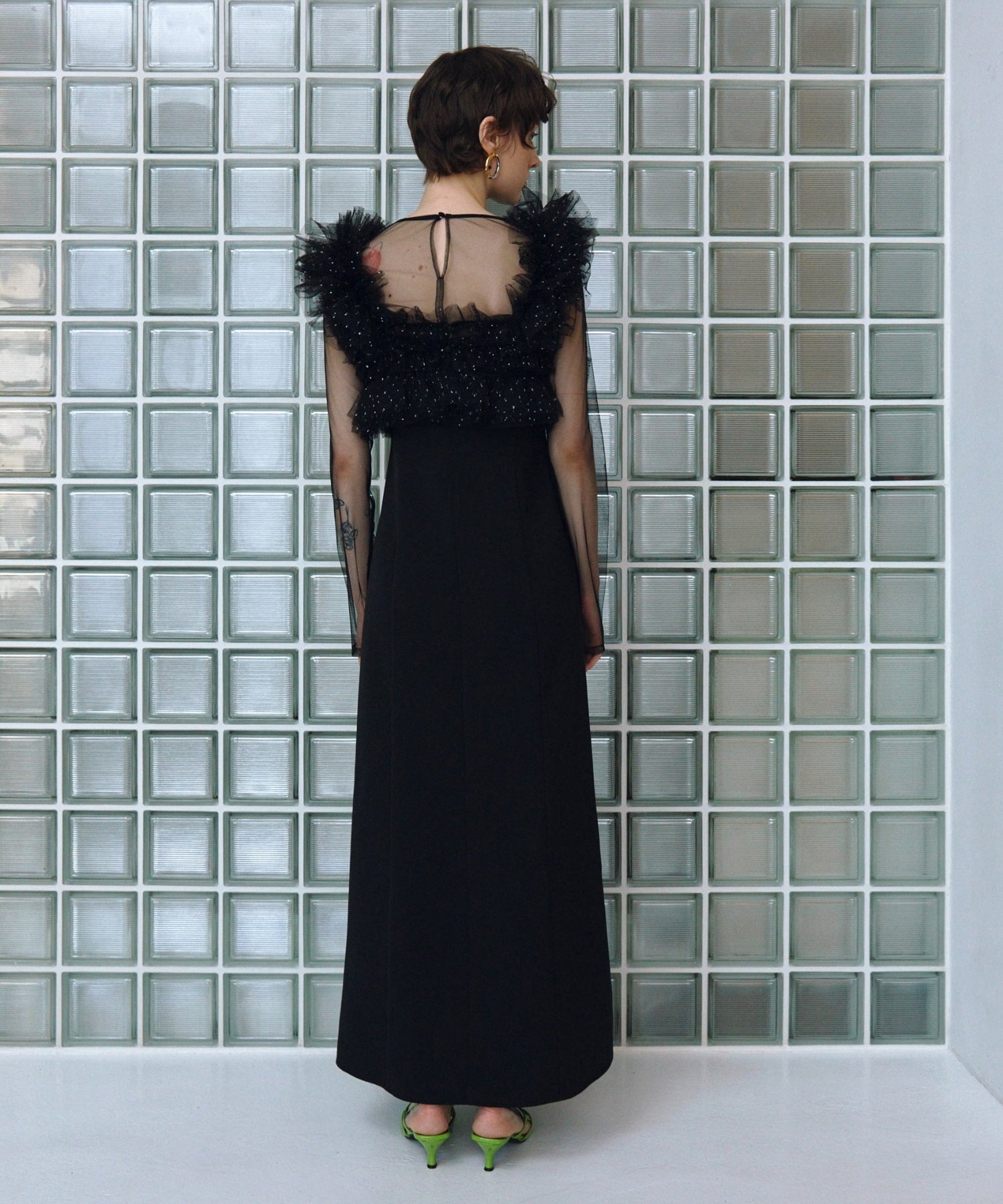 VOLUME RUFFLE LAYER DRESS