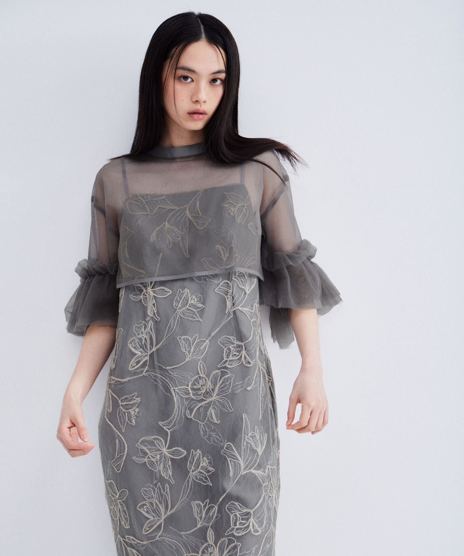 EMBROIDERY FRILL SET DRESS