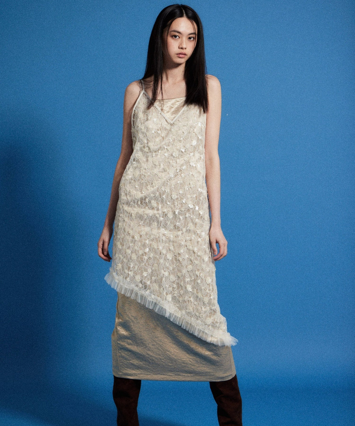 【POPUP】FLOWER SPANGLE CAMI DRESS