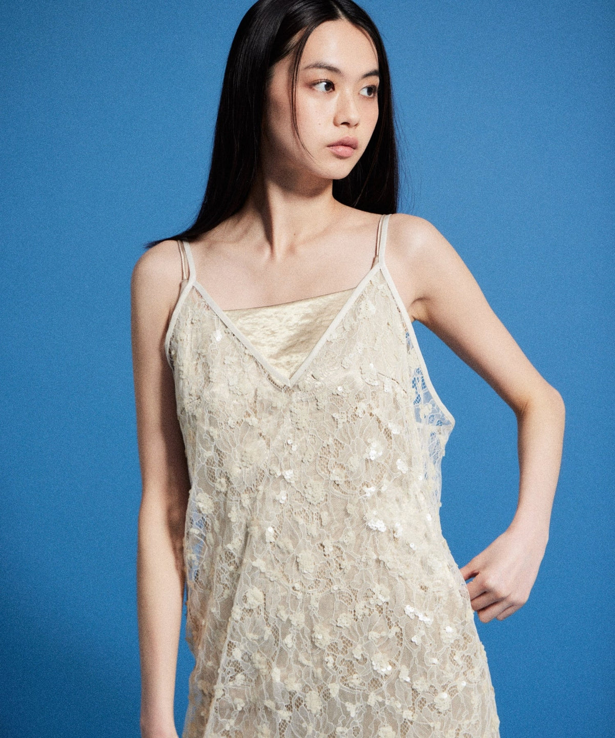 【POPUP】FLOWER SPANGLE CAMI DRESS