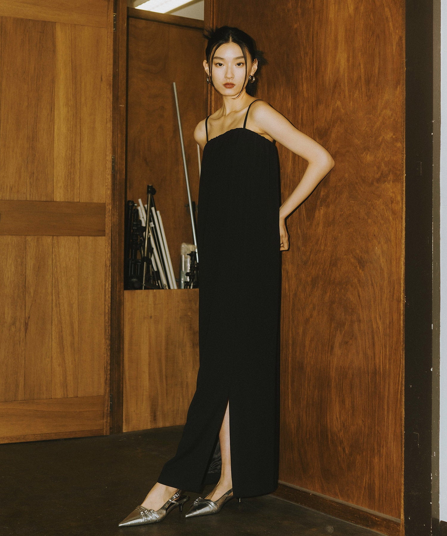 BACK SHEER GILET SETUP DRESS