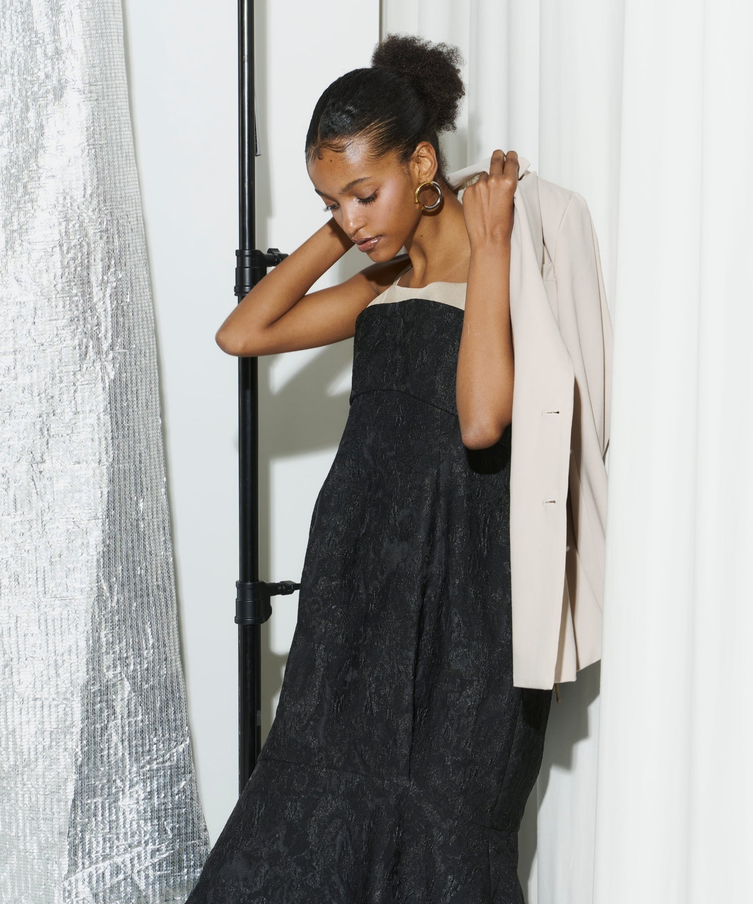 JACQUARD ZIPPER DRESS
