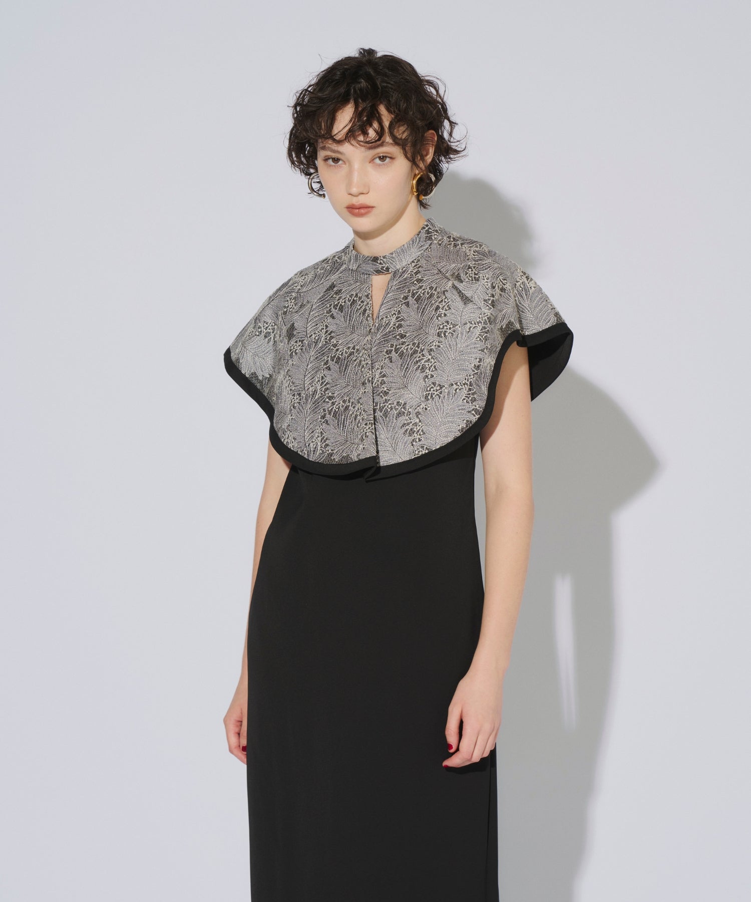 EMBROIDERY CAPE DRESS
