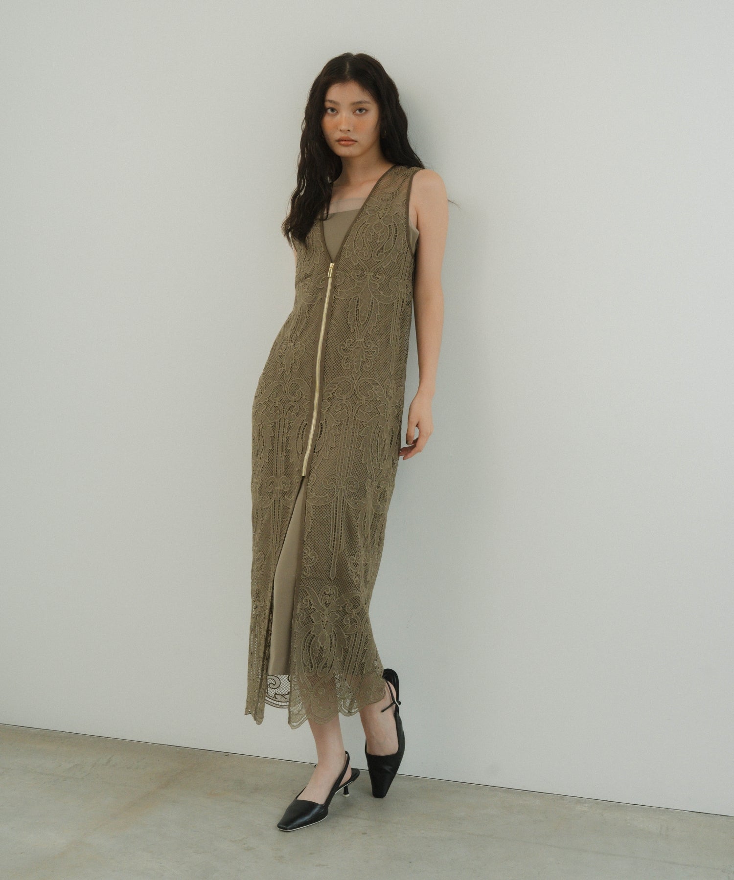 CHEMICAL LACE ZIPPER DRESS