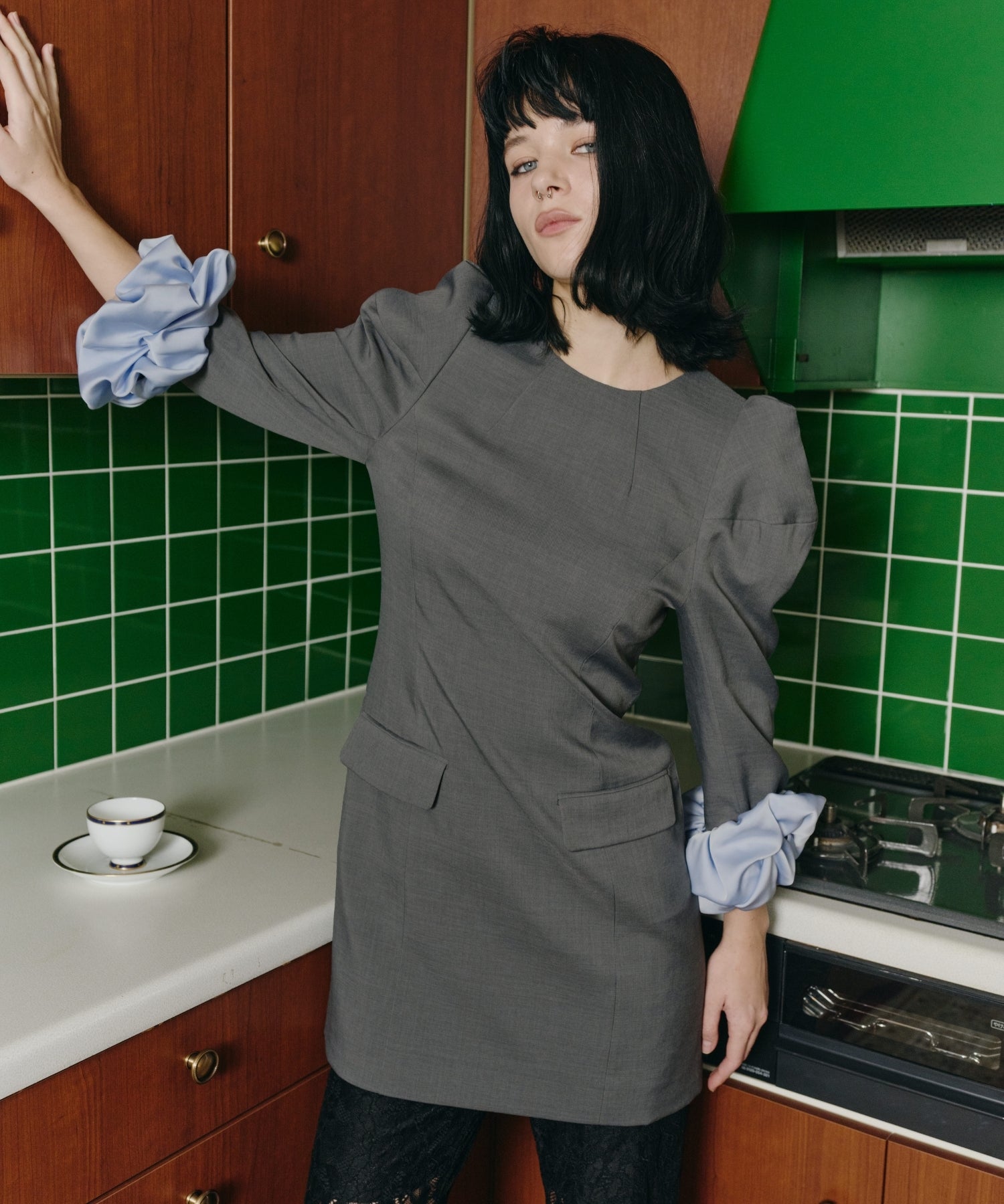 CHOUCHOU SLEEVE MINI DRESS SET