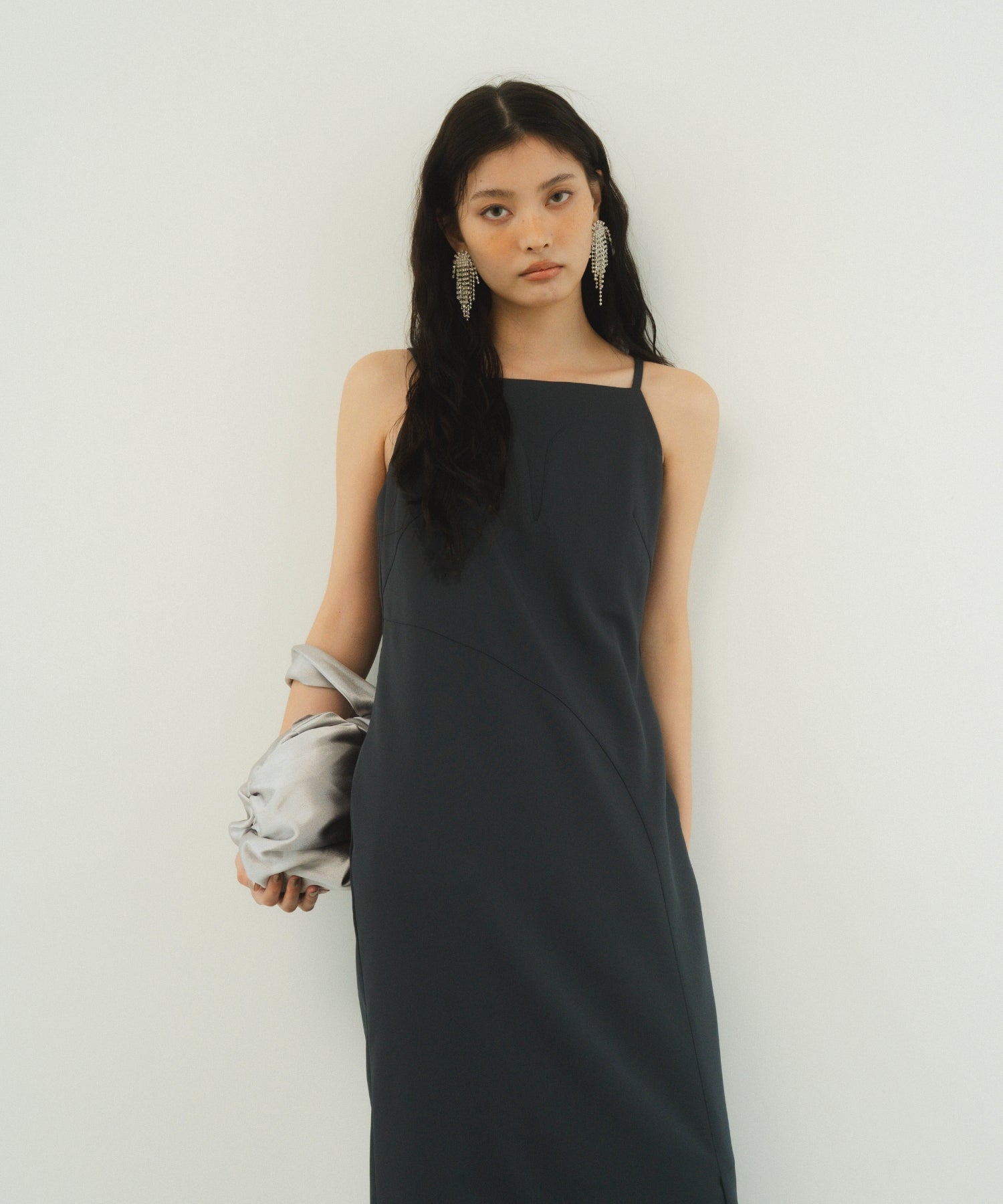 ANDRESD カッティングカーブドレス　ブラック　M CUTTING CURVE DRESS